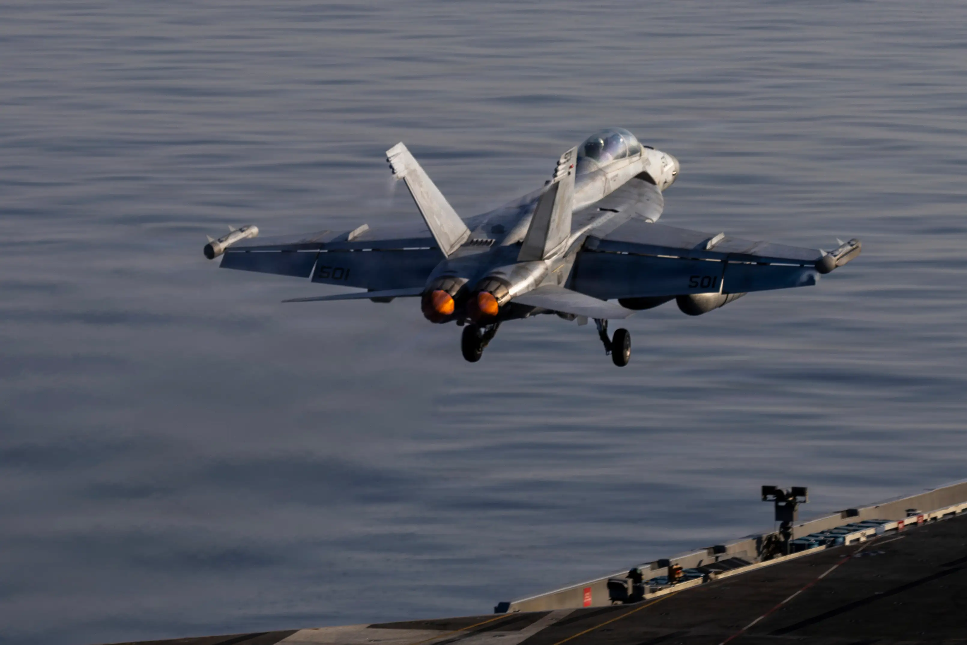 EA-18G Growler, attached to Electronic Attack Squadron (VAQ) 133, launches from the flight deck of Nimitz-class aircraft carrier USS Abraham Lincoln (CVN 72) in support of Operation Epic Fury, March 2, 2026.