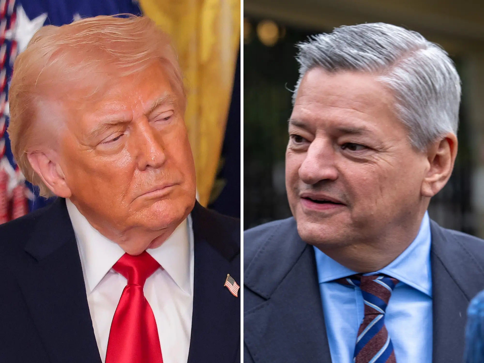 President Donald Trump and Netflix co-CEO Ted Sarandos