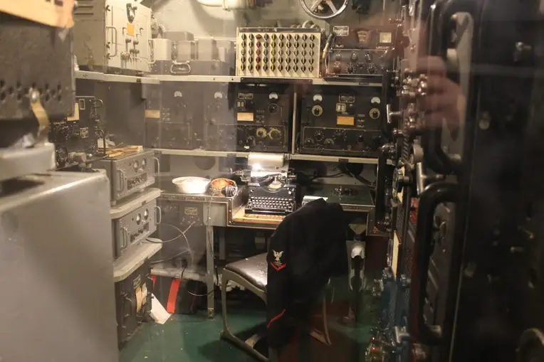 The radio room on board the USS Cobia.