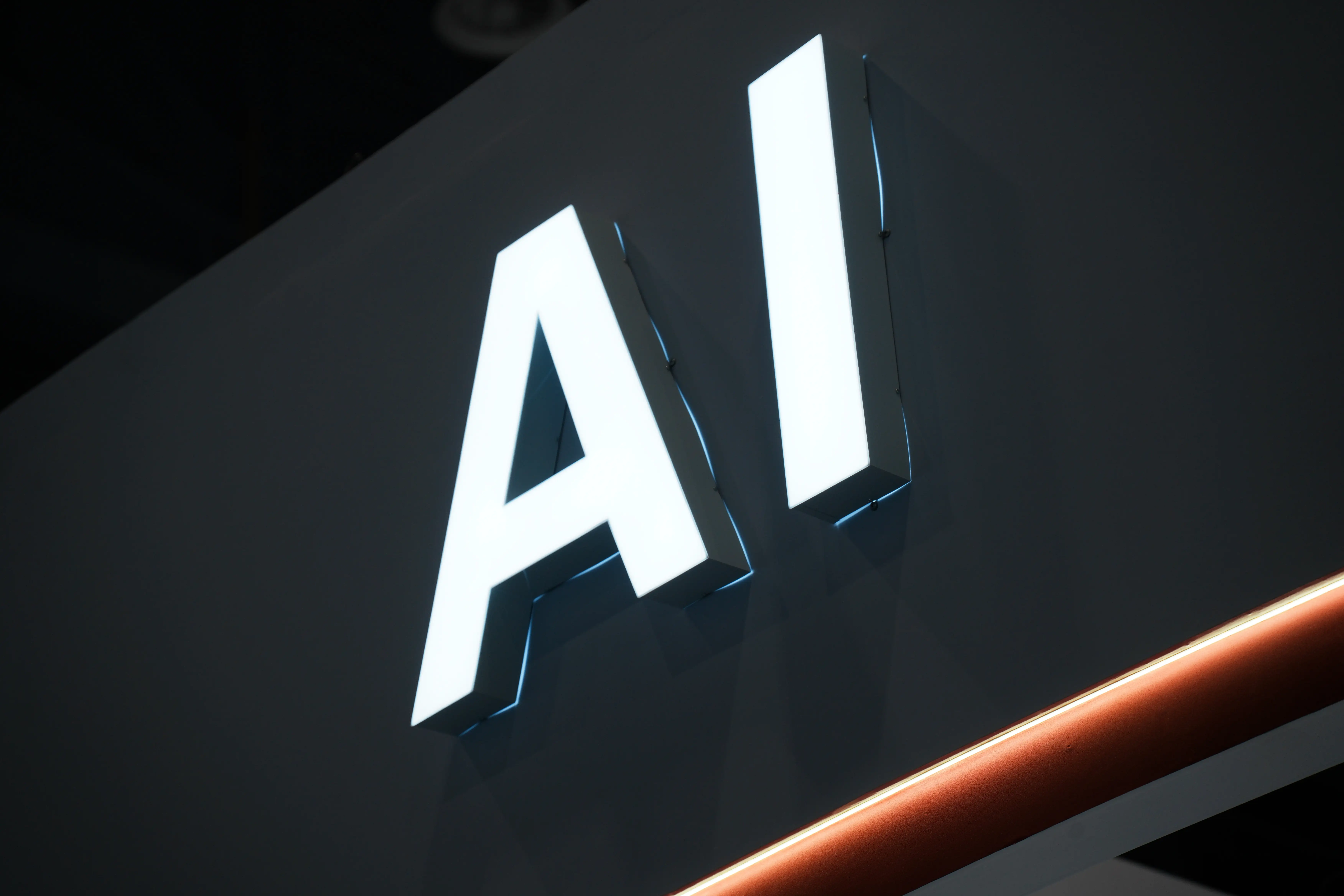 MARCH 11, 2026 - The AI logo was captured at the 2026 Hangzhou General Artificial Intelligence Exhibition in Hangzhou, Zhejiang Province, China on March 11, 2026.