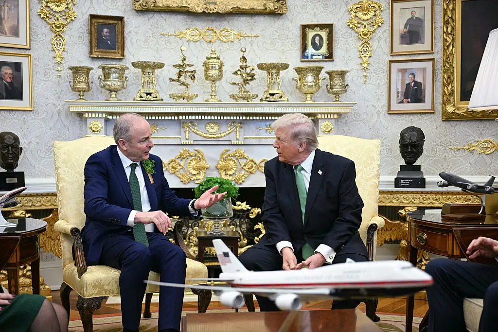 US President Donald Trump holds a bilateral meeting with Taoiseach of Ireland Micheál Martin at the White House.