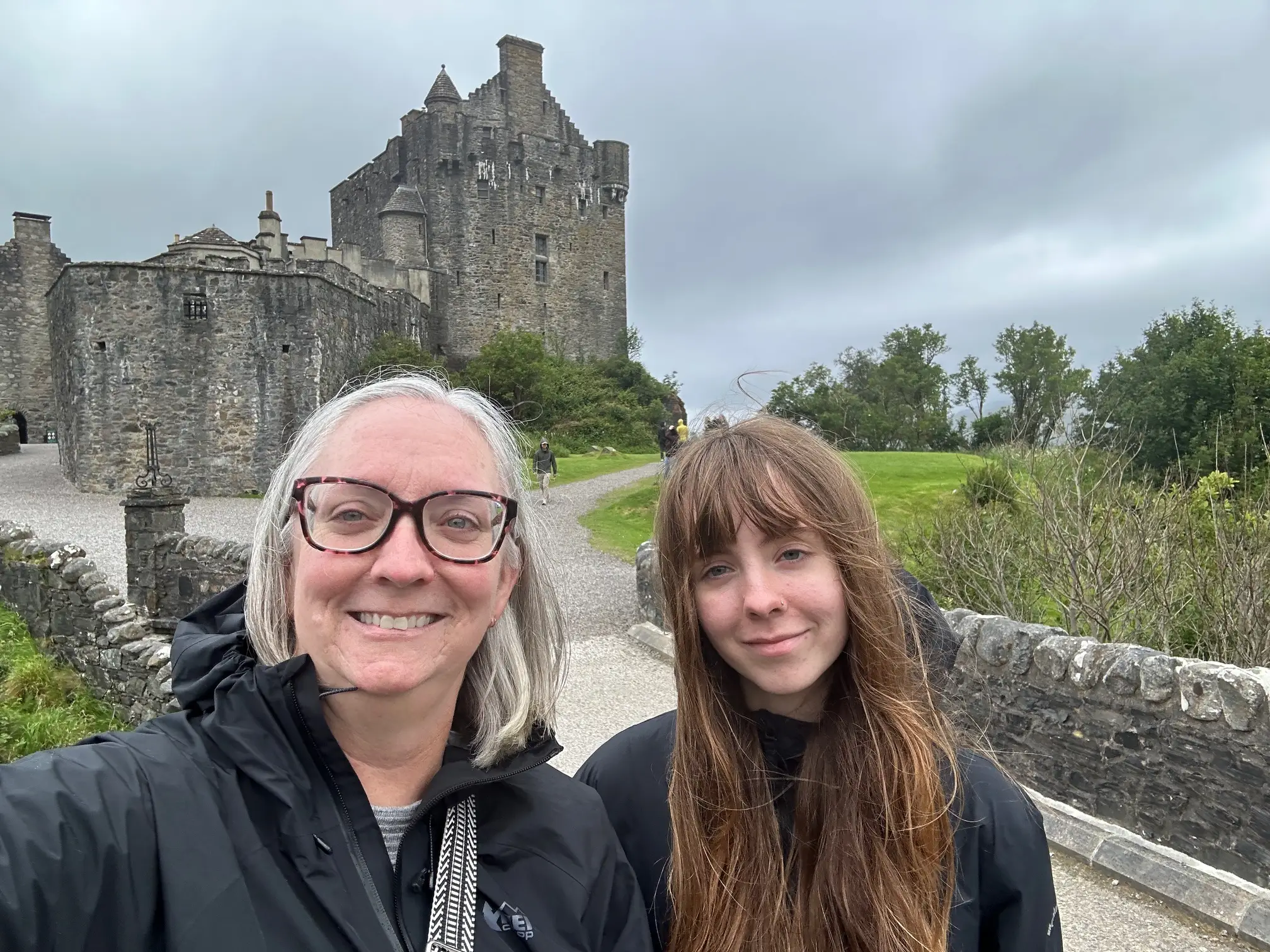 The writer and her daughter pose outside.