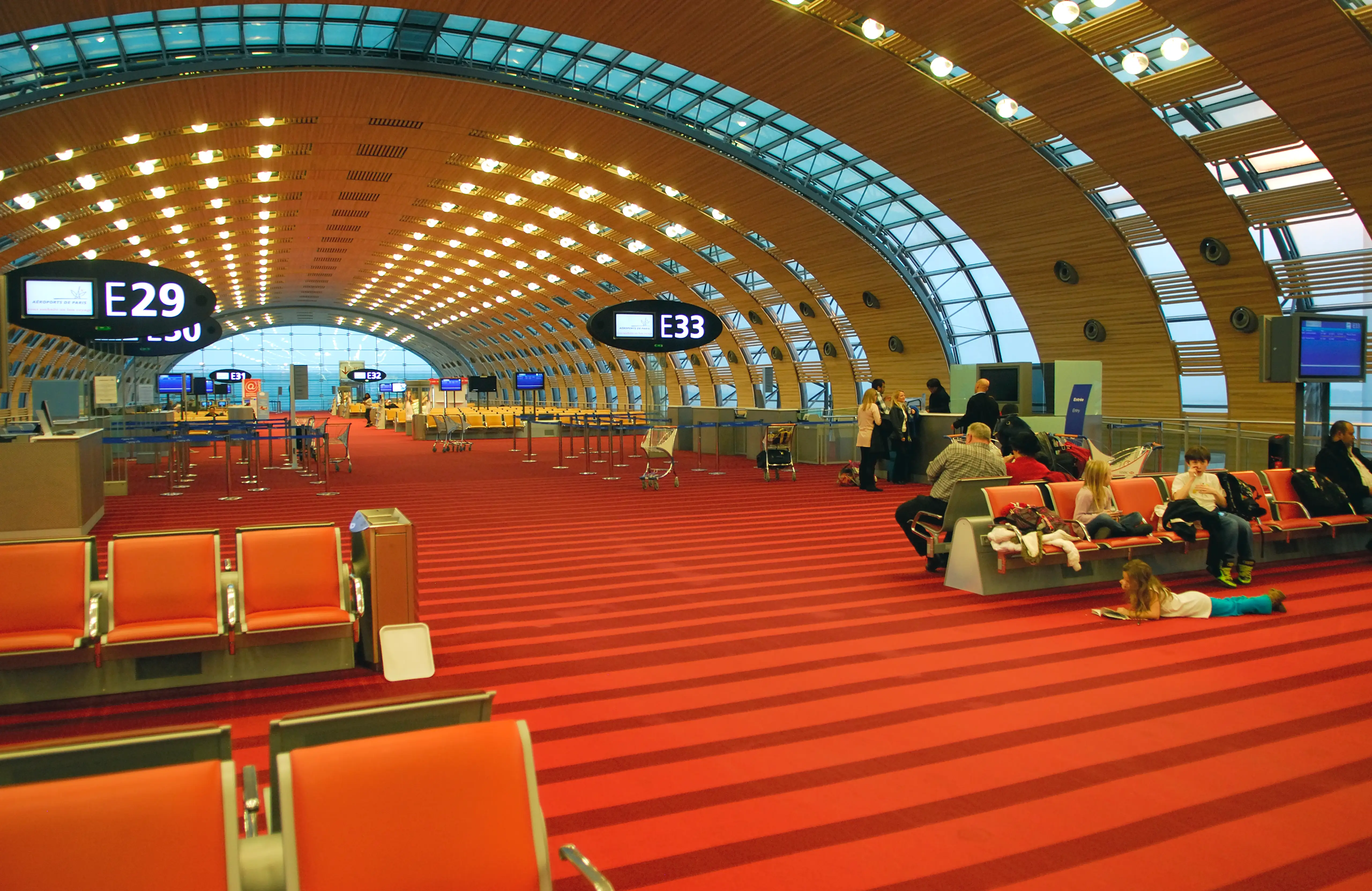 Departure lounge 2E at Charles de Gaulle airport, Paris