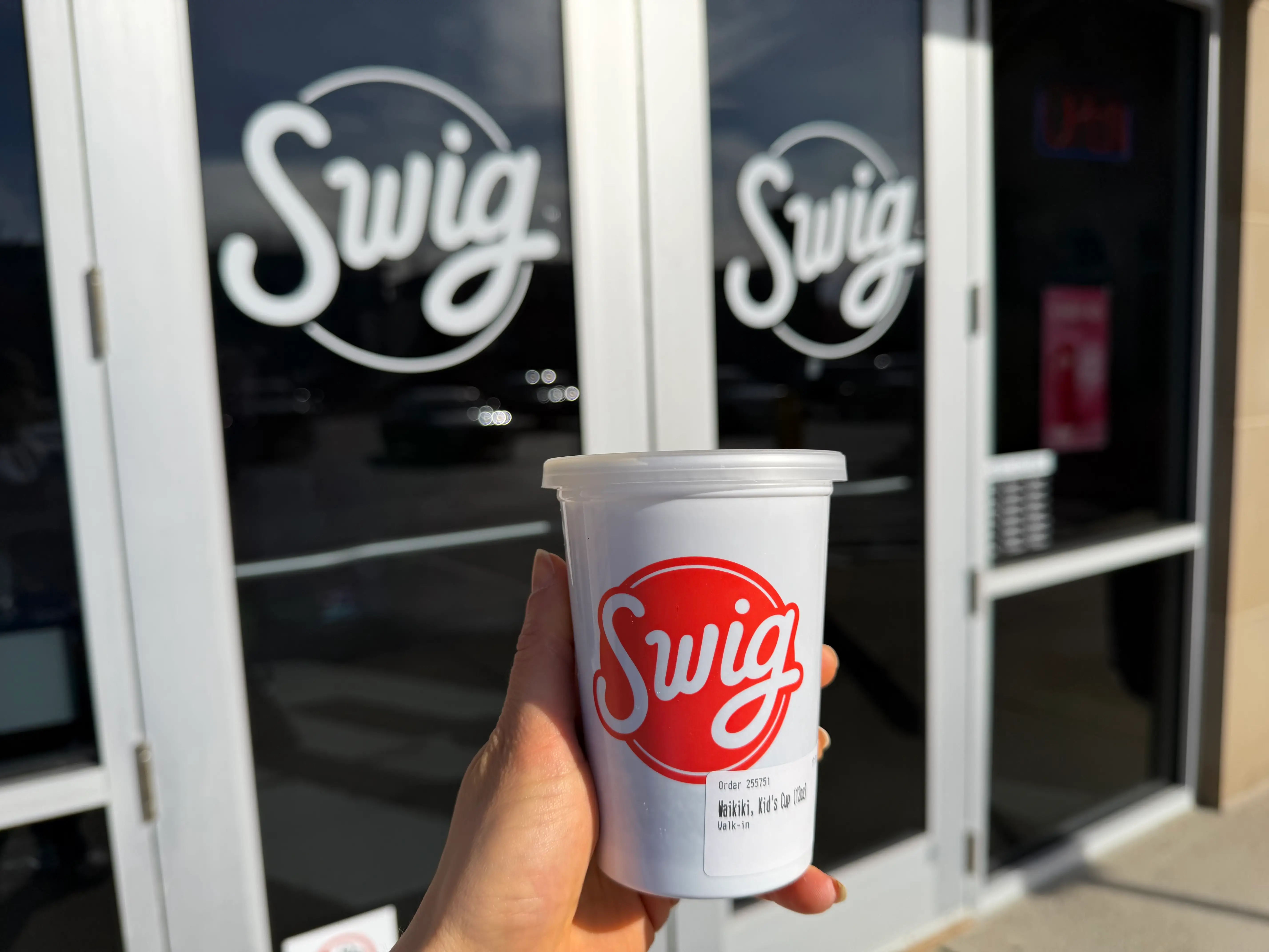 Swig cup outside of a Swig
