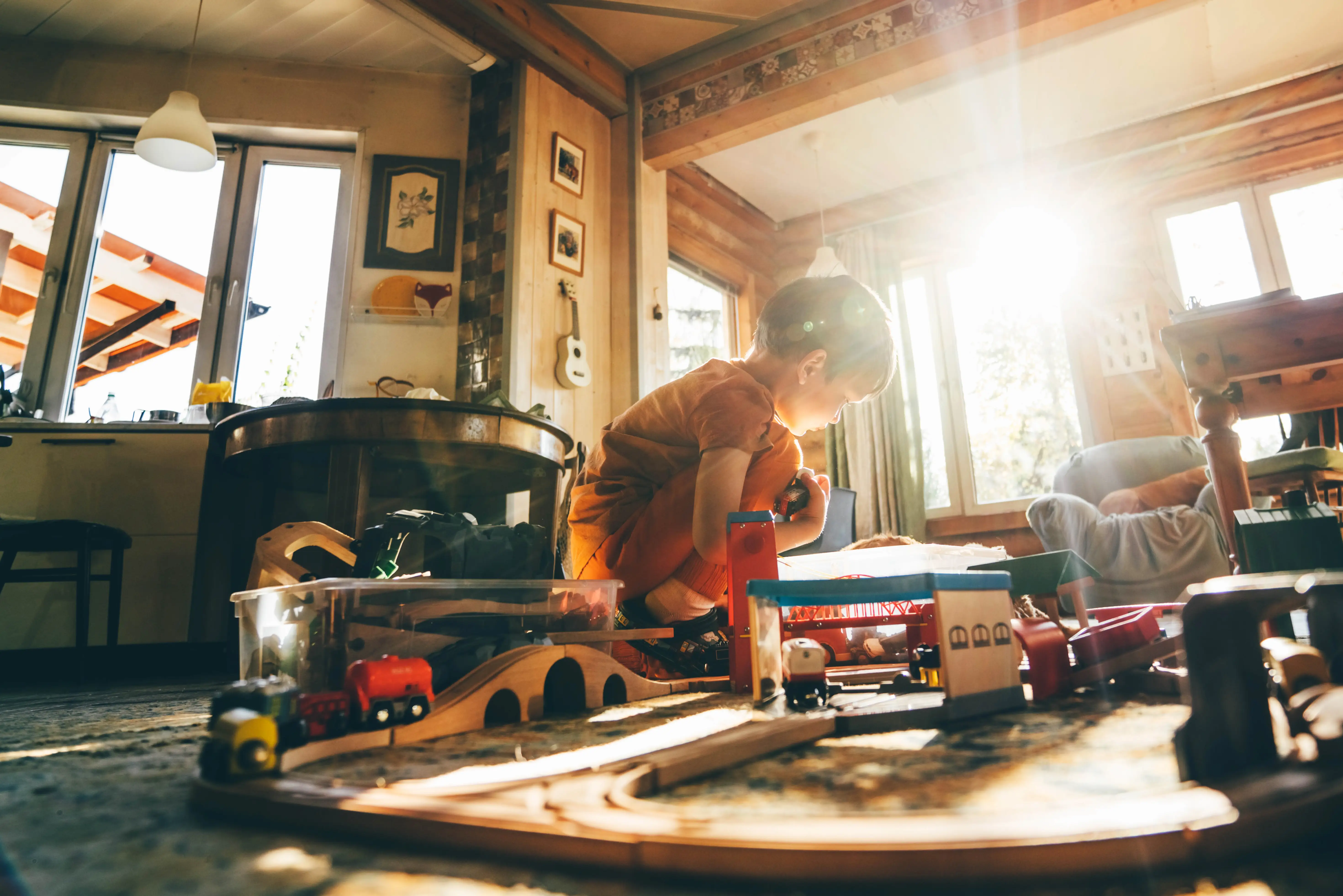 Boy playing with toys