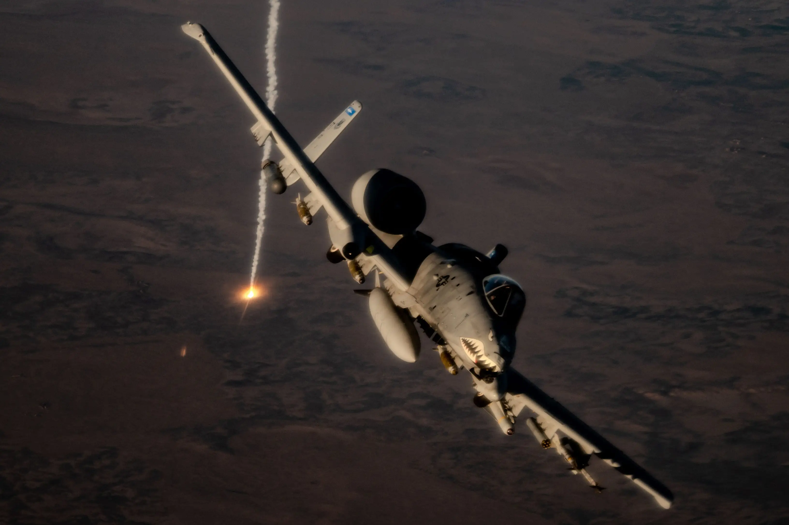 A US A-10 Thunderbolt II attack aircraft flying in the Middle East