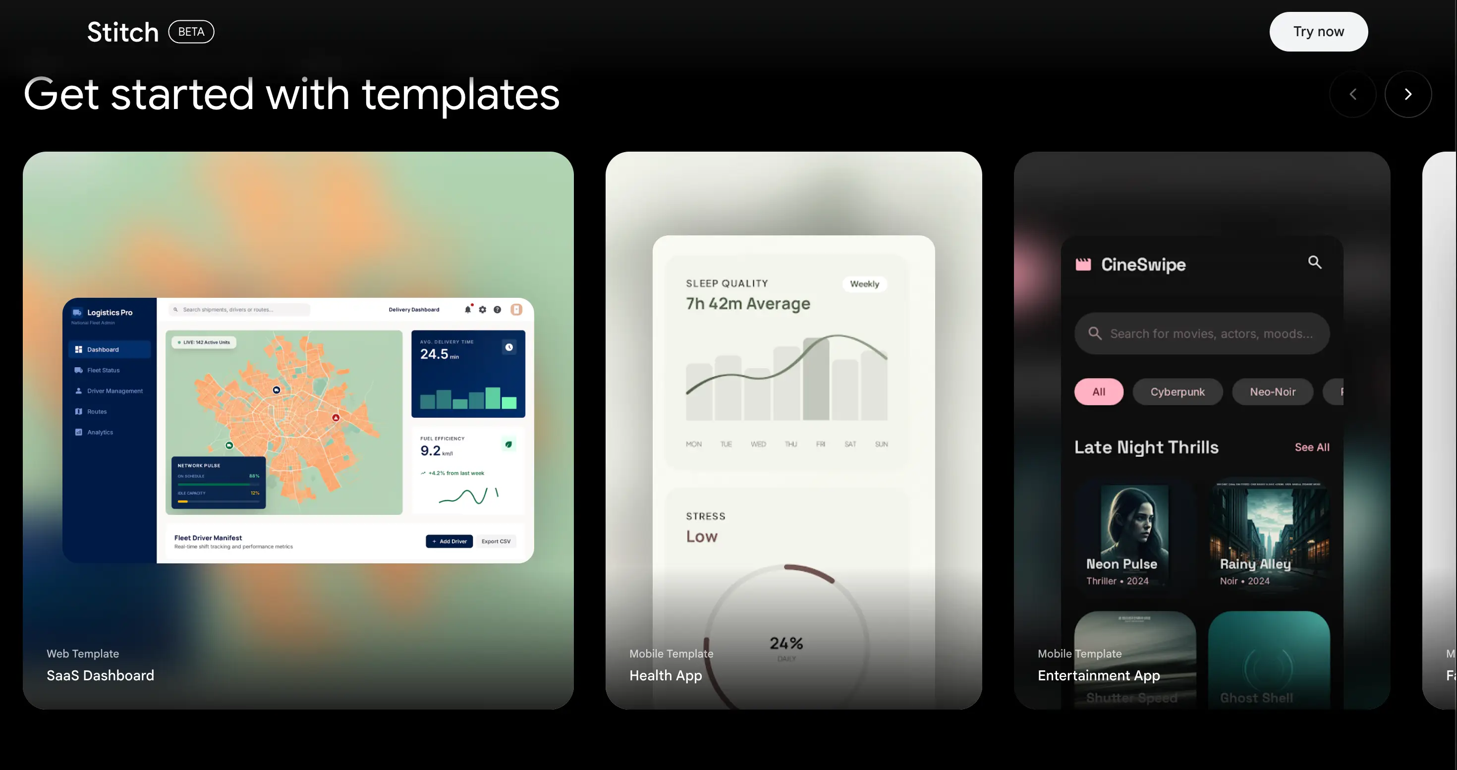 Google's Stitch AI tool design templates