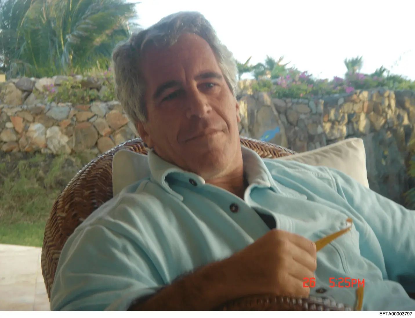 Jeffrey Epstein wicker chair
