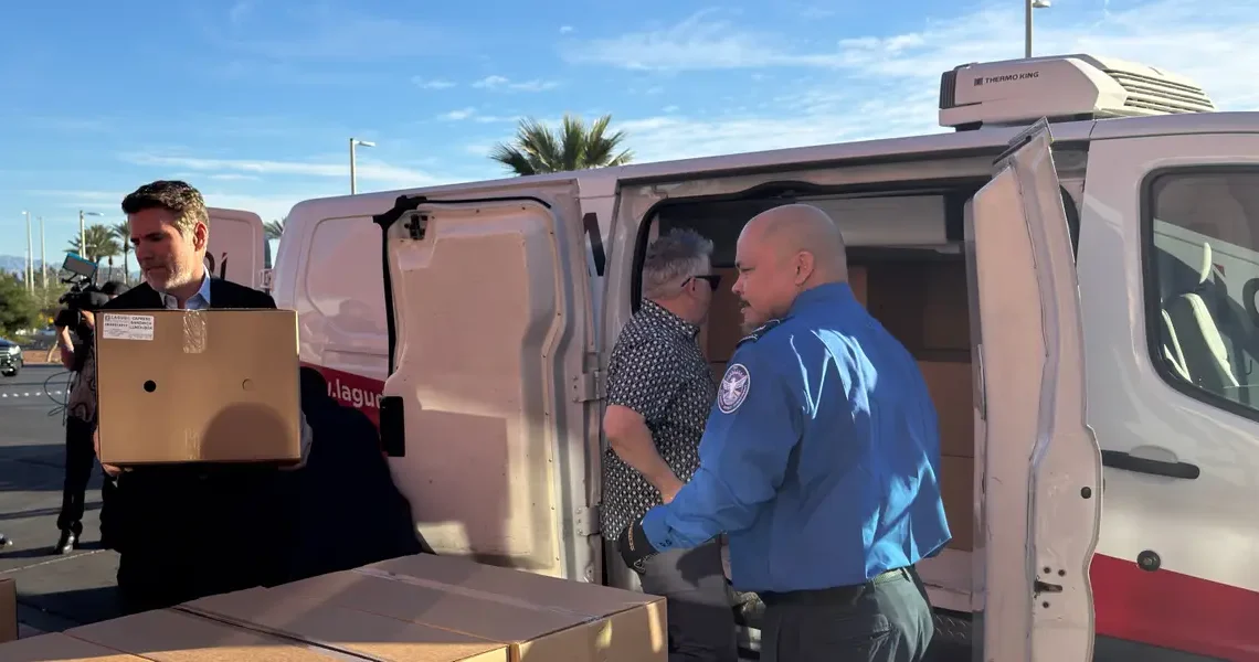 TSA lines in Las Vegas aren’t long. Casinos are donating food and basics to agents to keep it that way.
