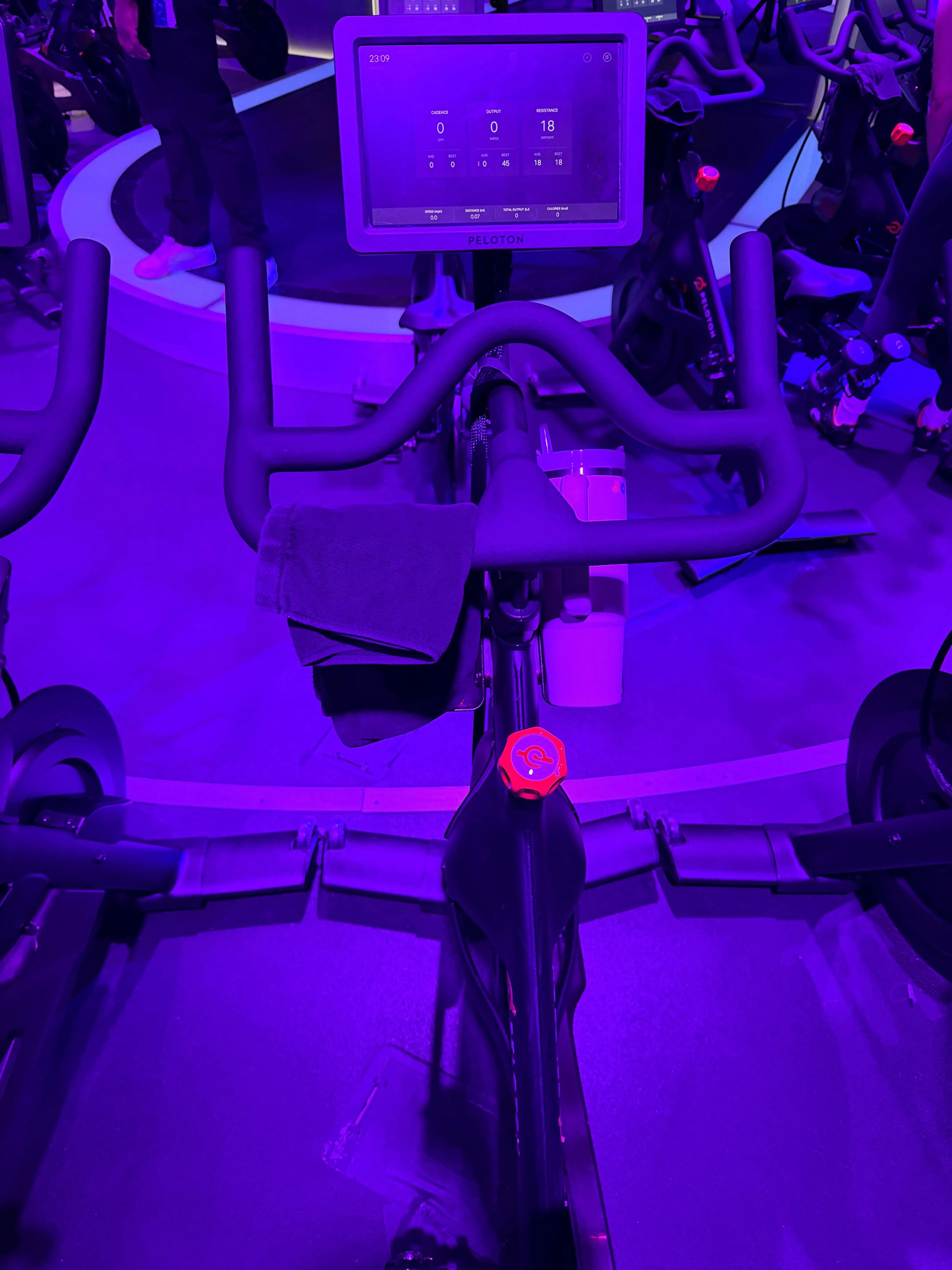 Peloton bike in class