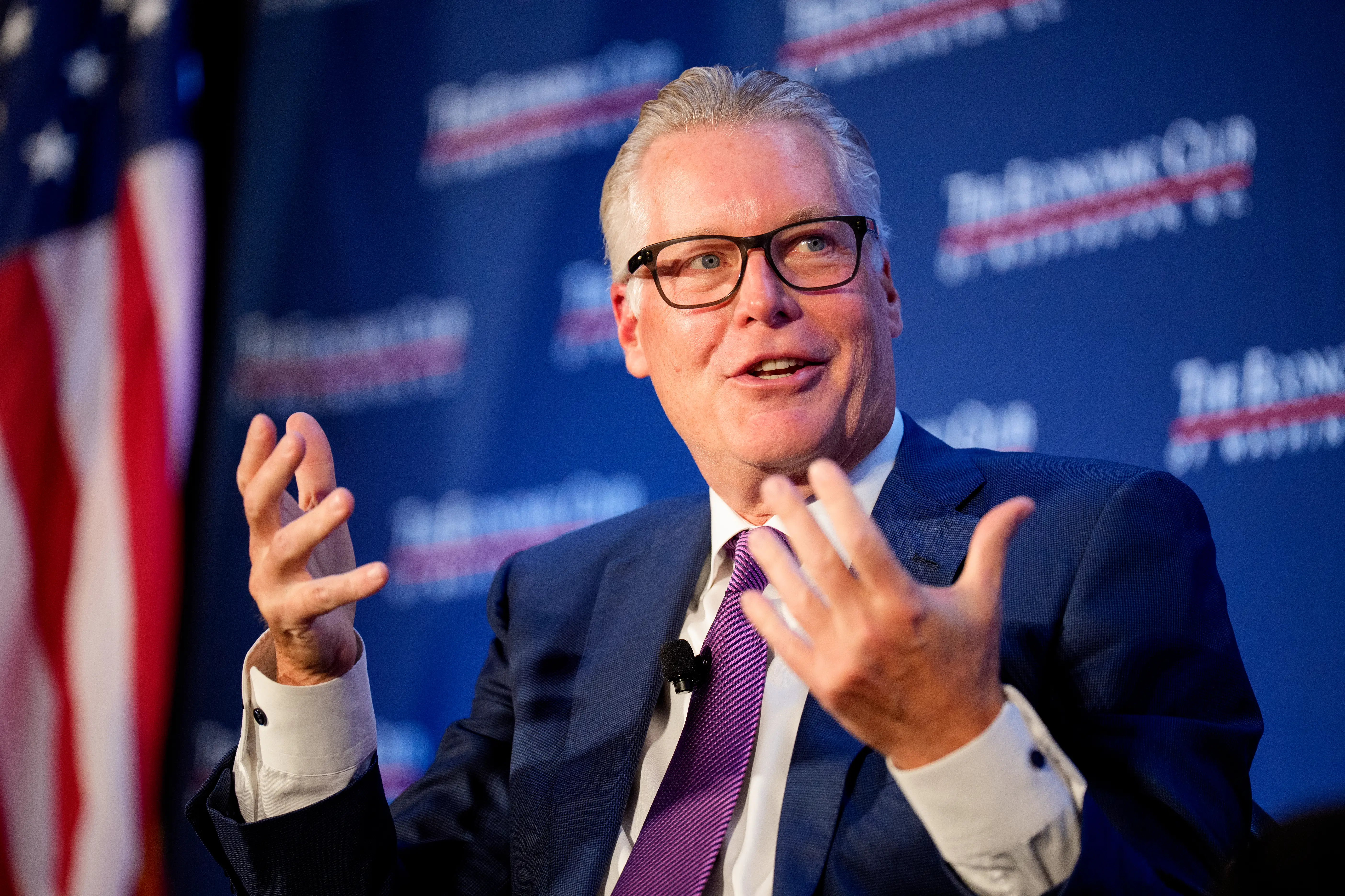 Delta CEO Ed Bastian speaks at the Economic Club of Washington at the JW Marriott on September 10, 2025 in Washington, DC