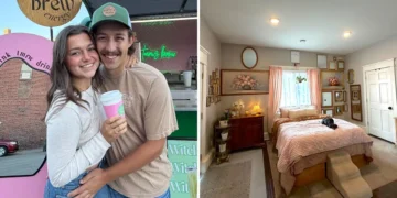 A woman and her husband moved into her parents’ garage to save money while they kick-started their careers