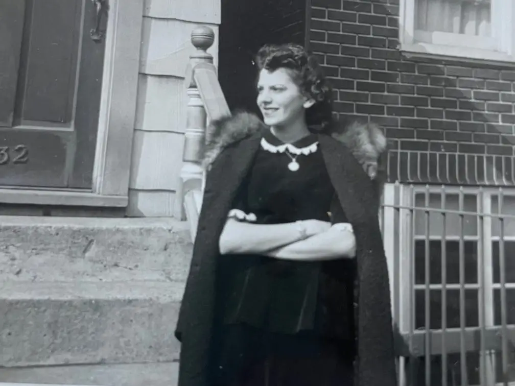 The author's grandmother appears in an old photo.