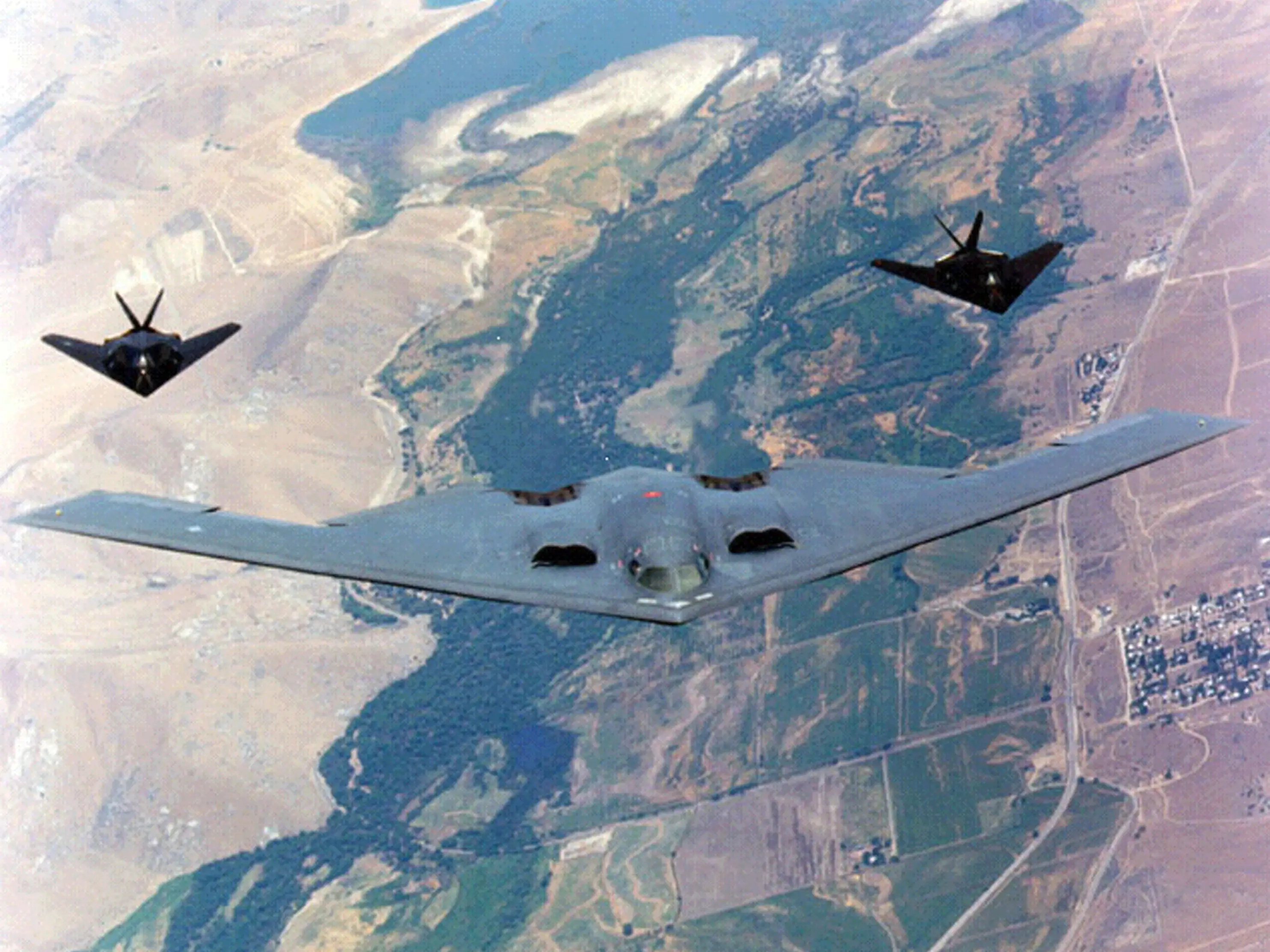 B-2 spirit bombers like the one pictured here over Afghanistan were used in Operation Midnight Hammer.