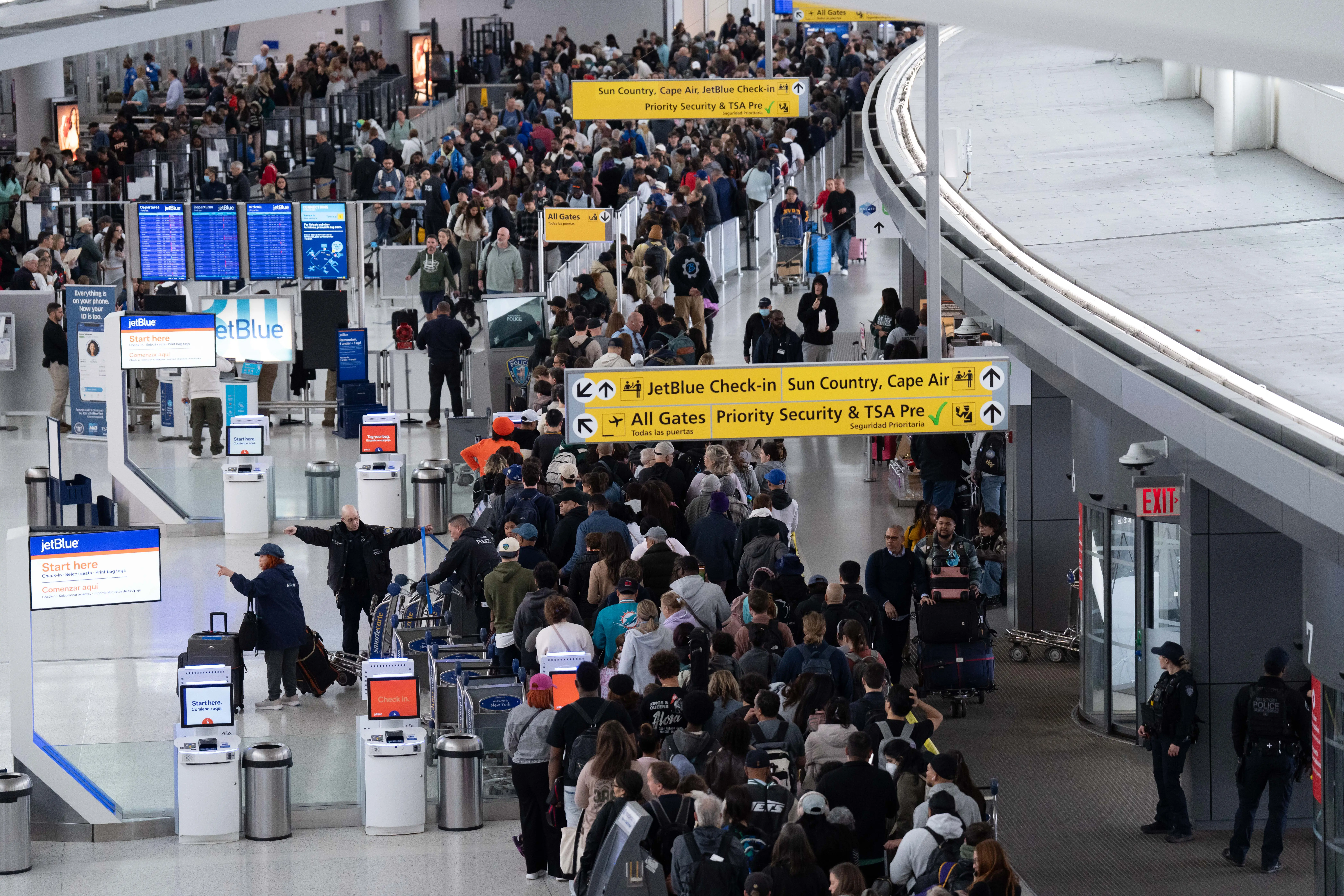 JFK Airport amid partial government shutdown.