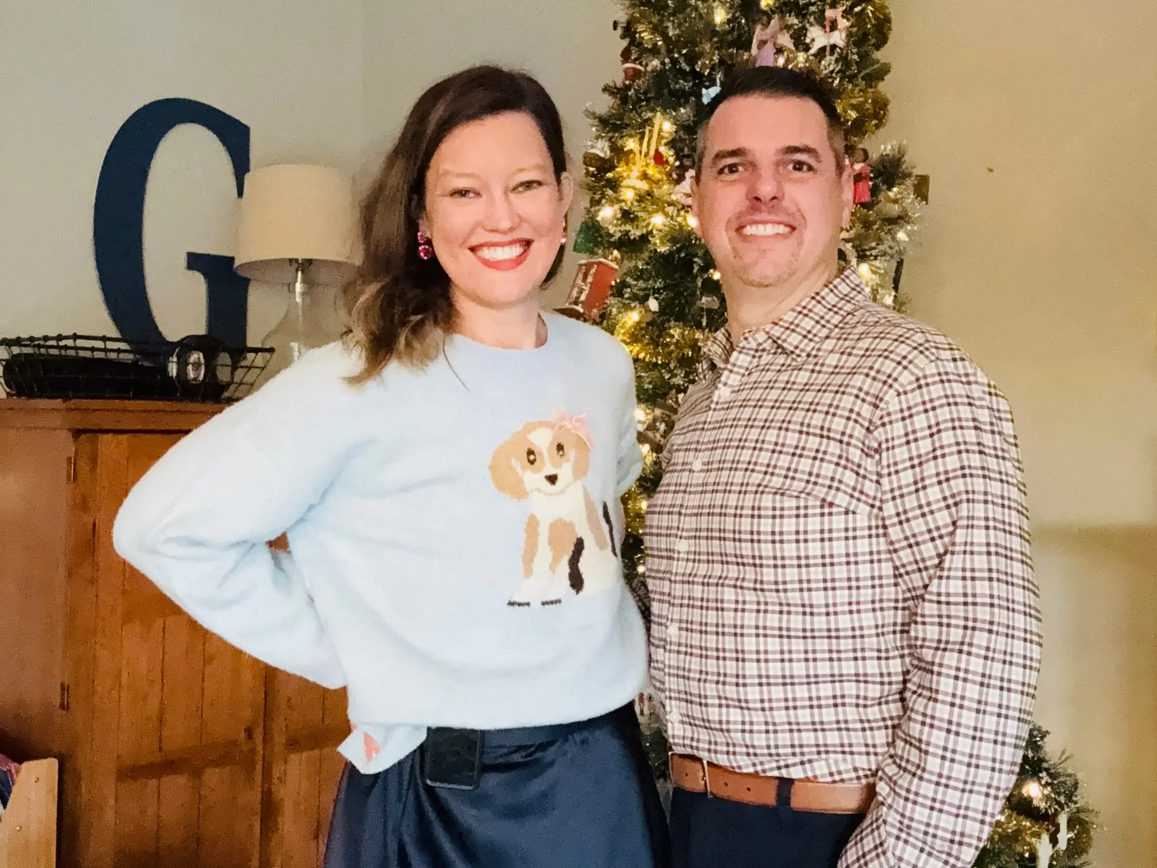 The author and her husband pose together.