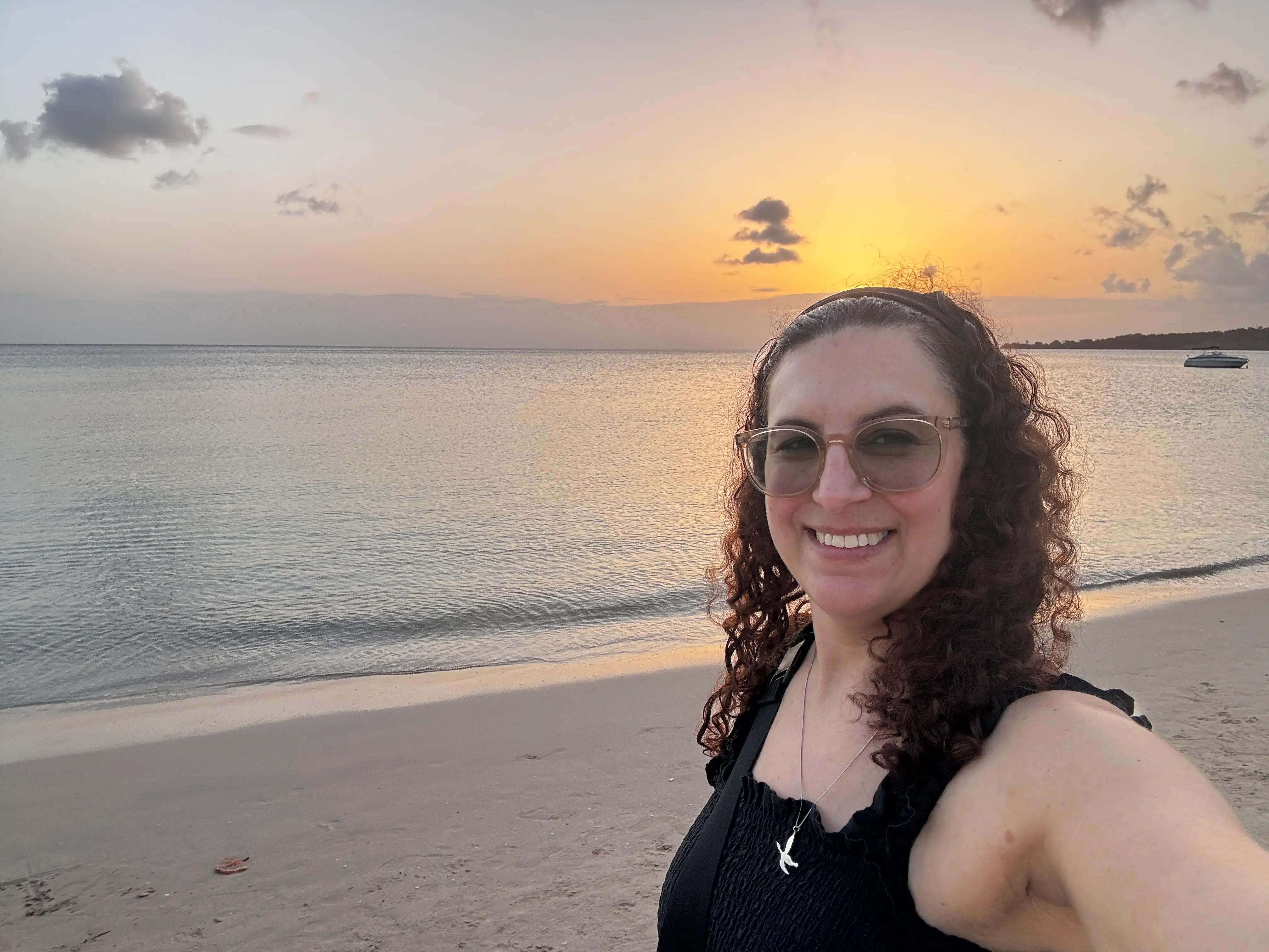 Jamie Davis Smith on a beach in granada