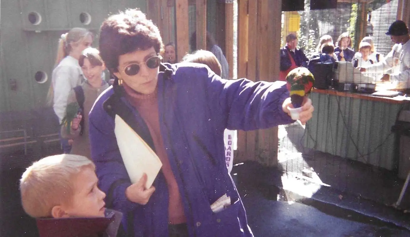 Old photo of mom at school