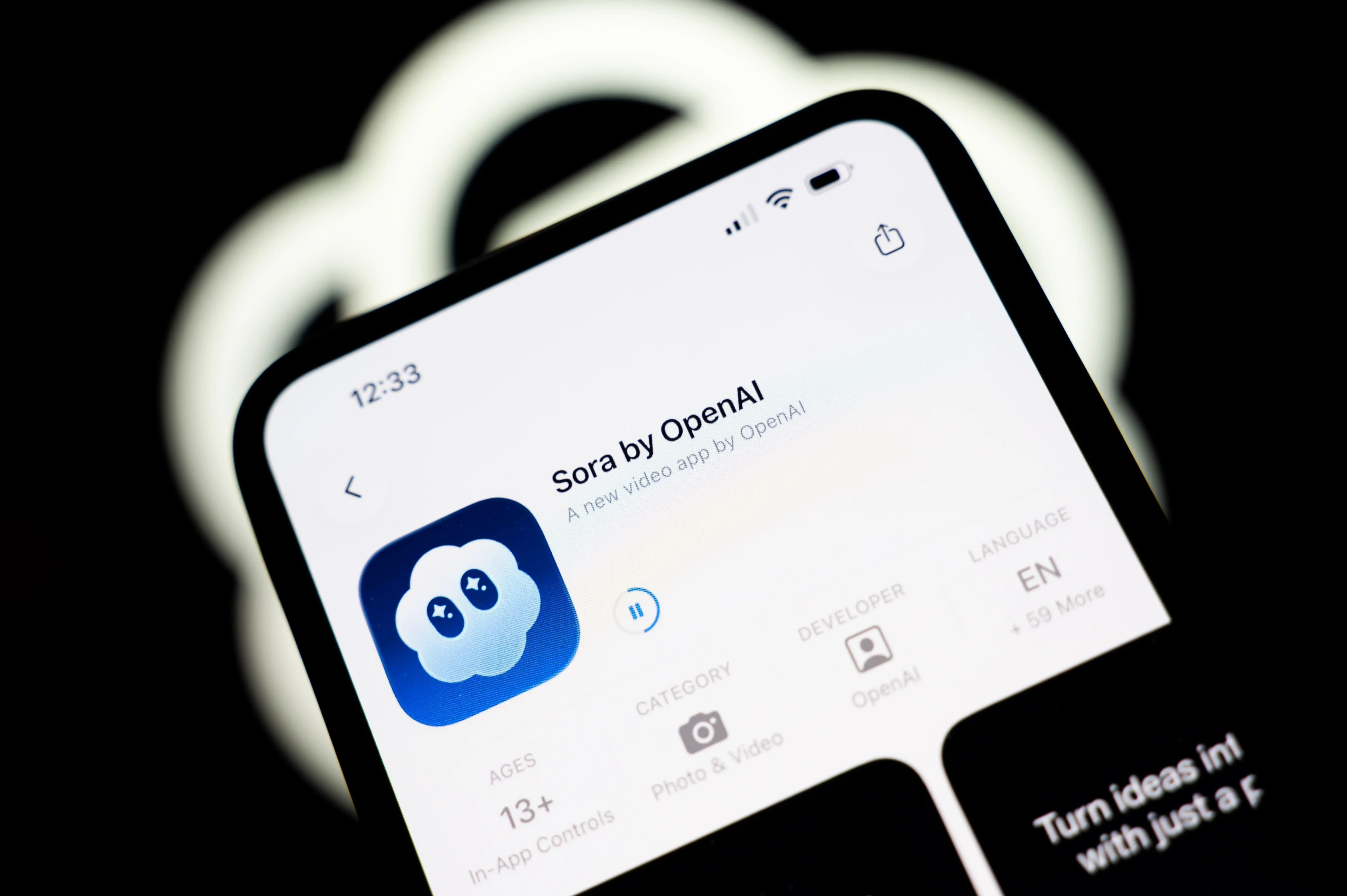 Sora app on Apple App Store