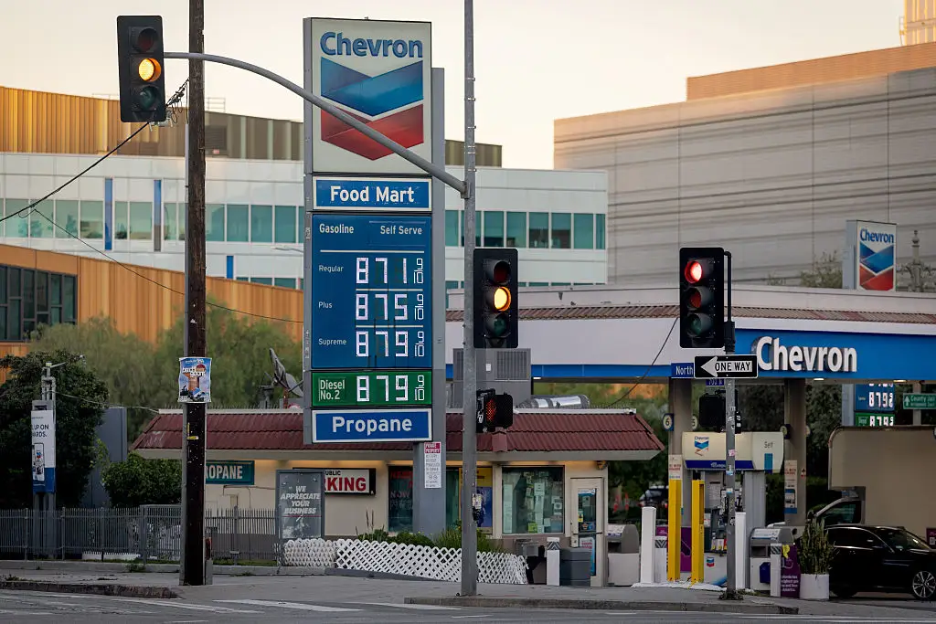 Gas over $8 per gallon in Los Angeles.