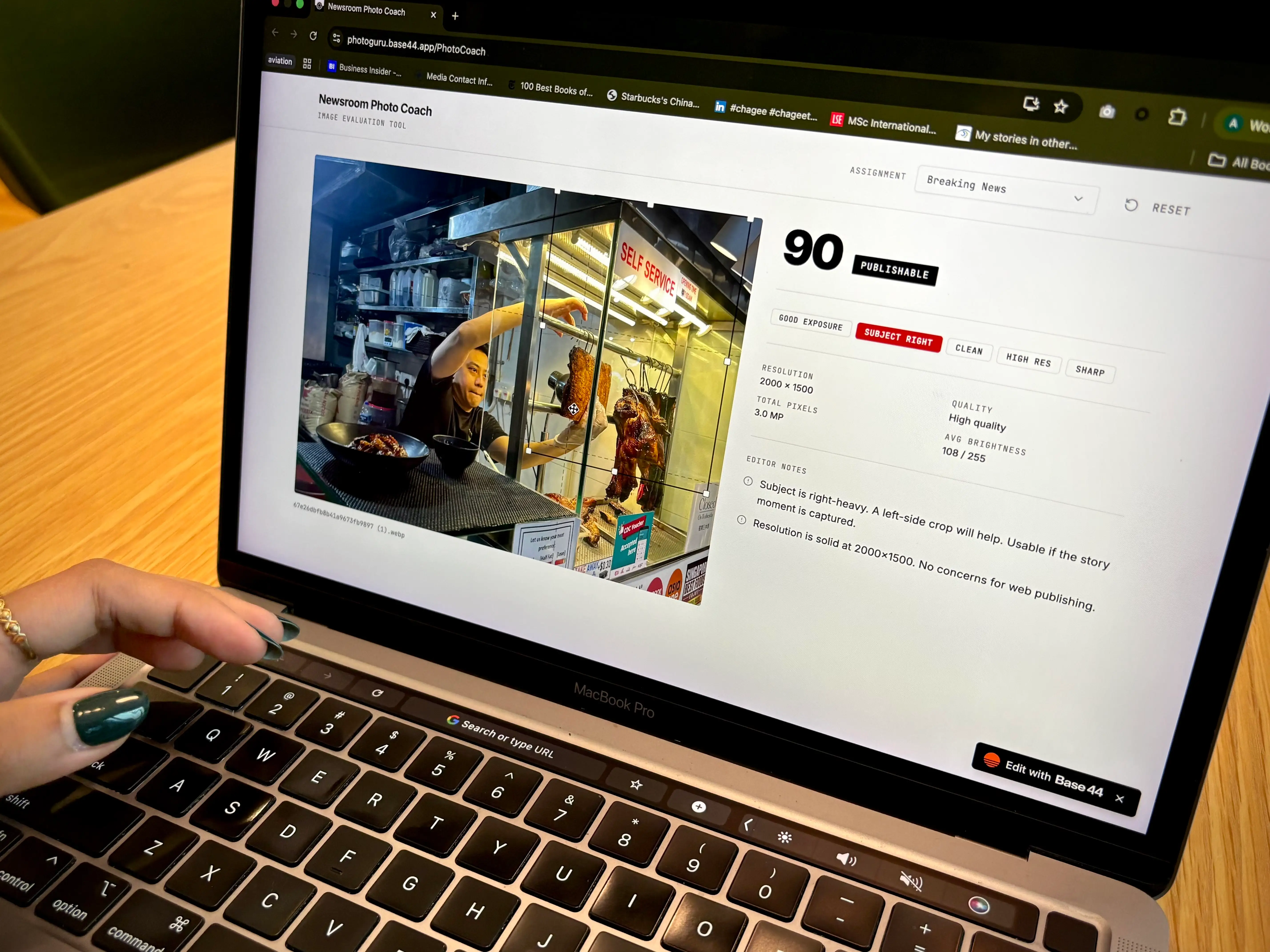 A laptop screen showing vibe-coded app.