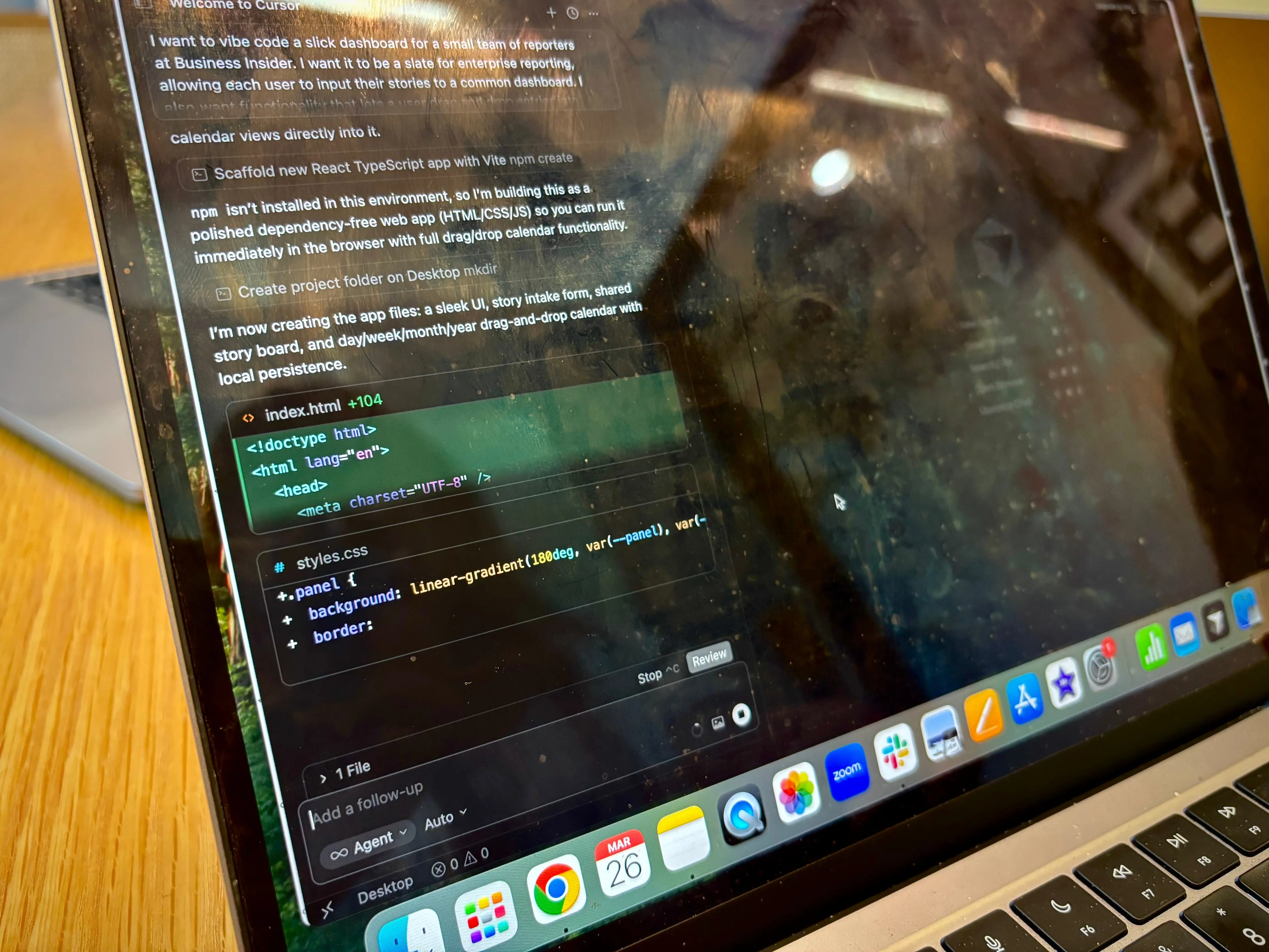 The Cursor dashboard.