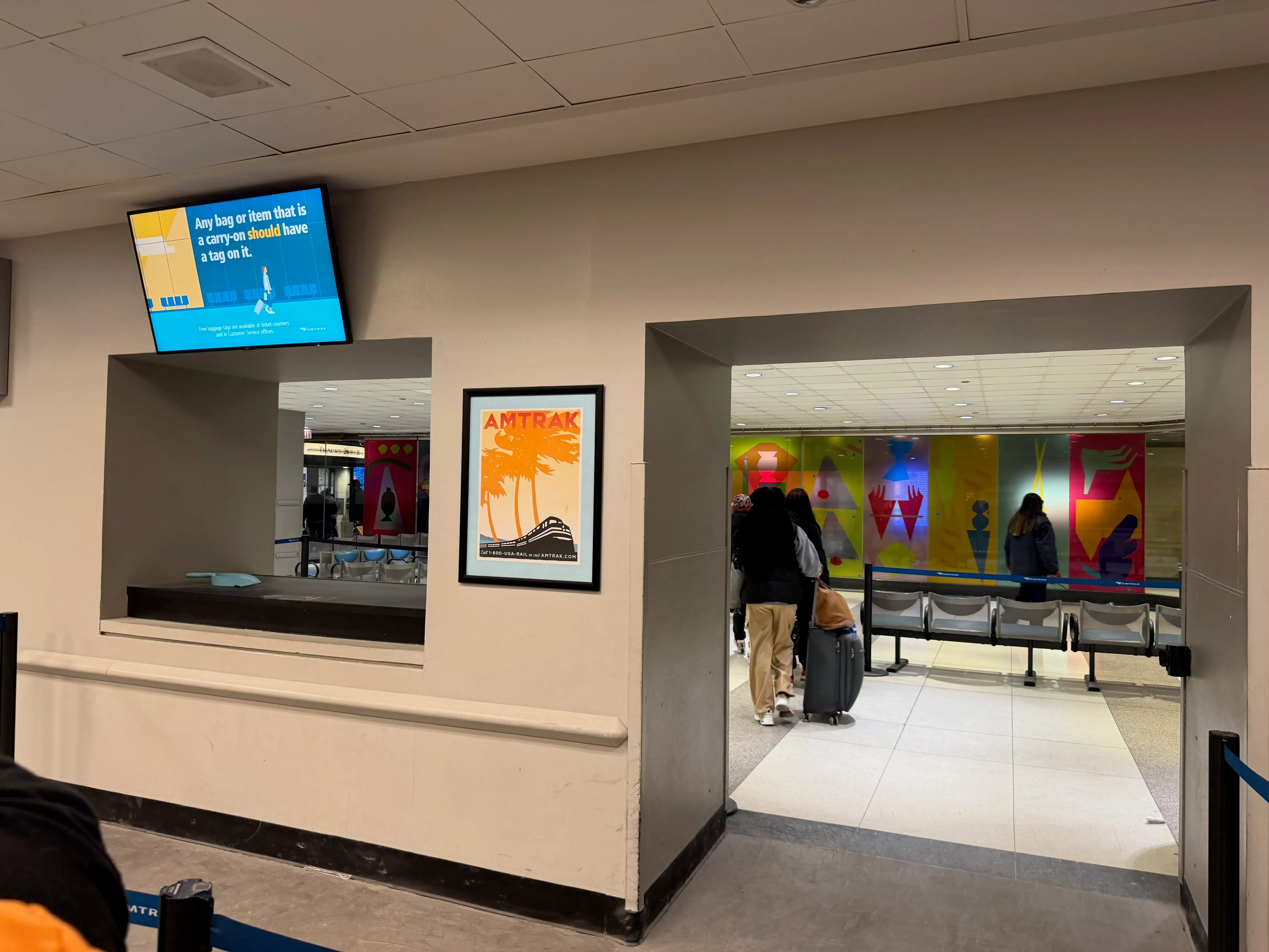 Boarding Amtrak train in Chicago Union Station