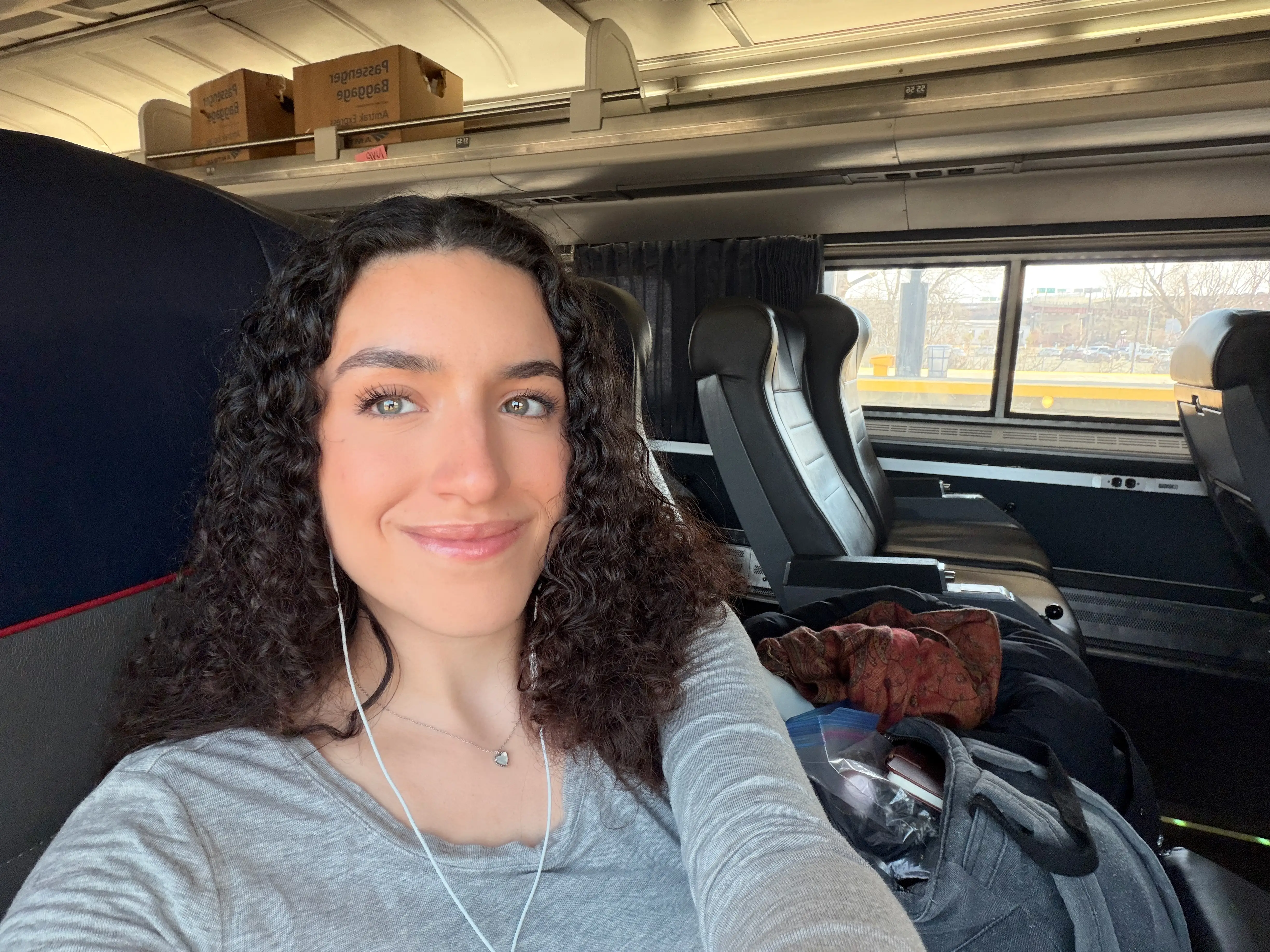 Author traveling on Amtrak