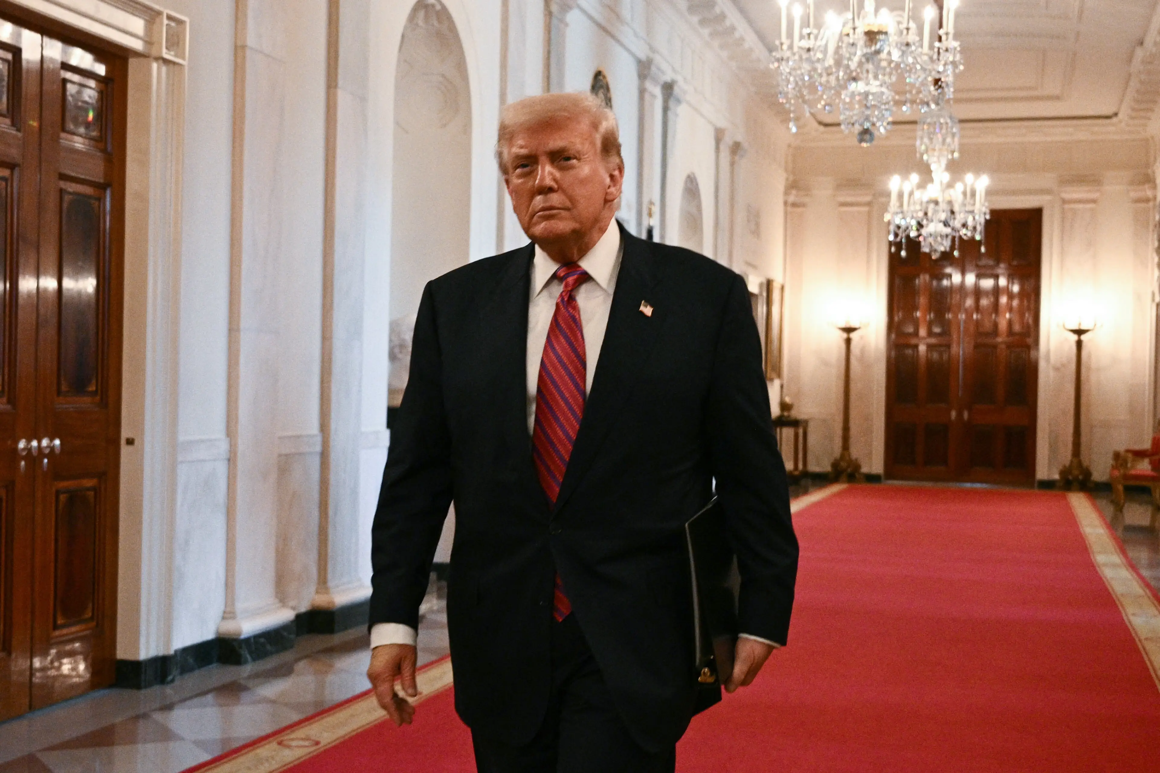 Donald Trump walks in the White House