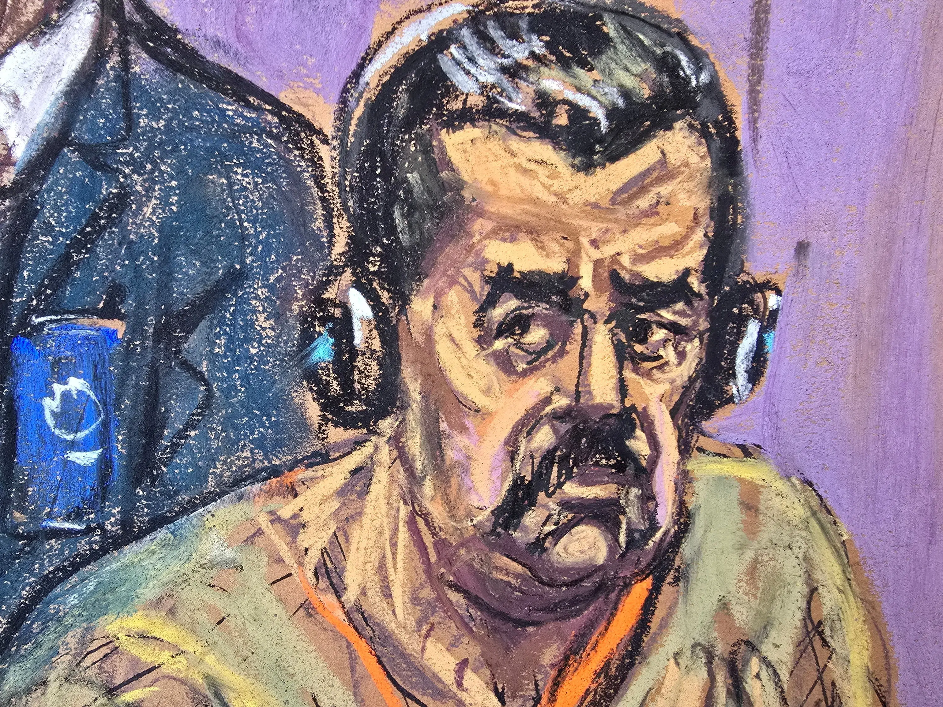 Sketch of Nicolás Maduro in court in New York.