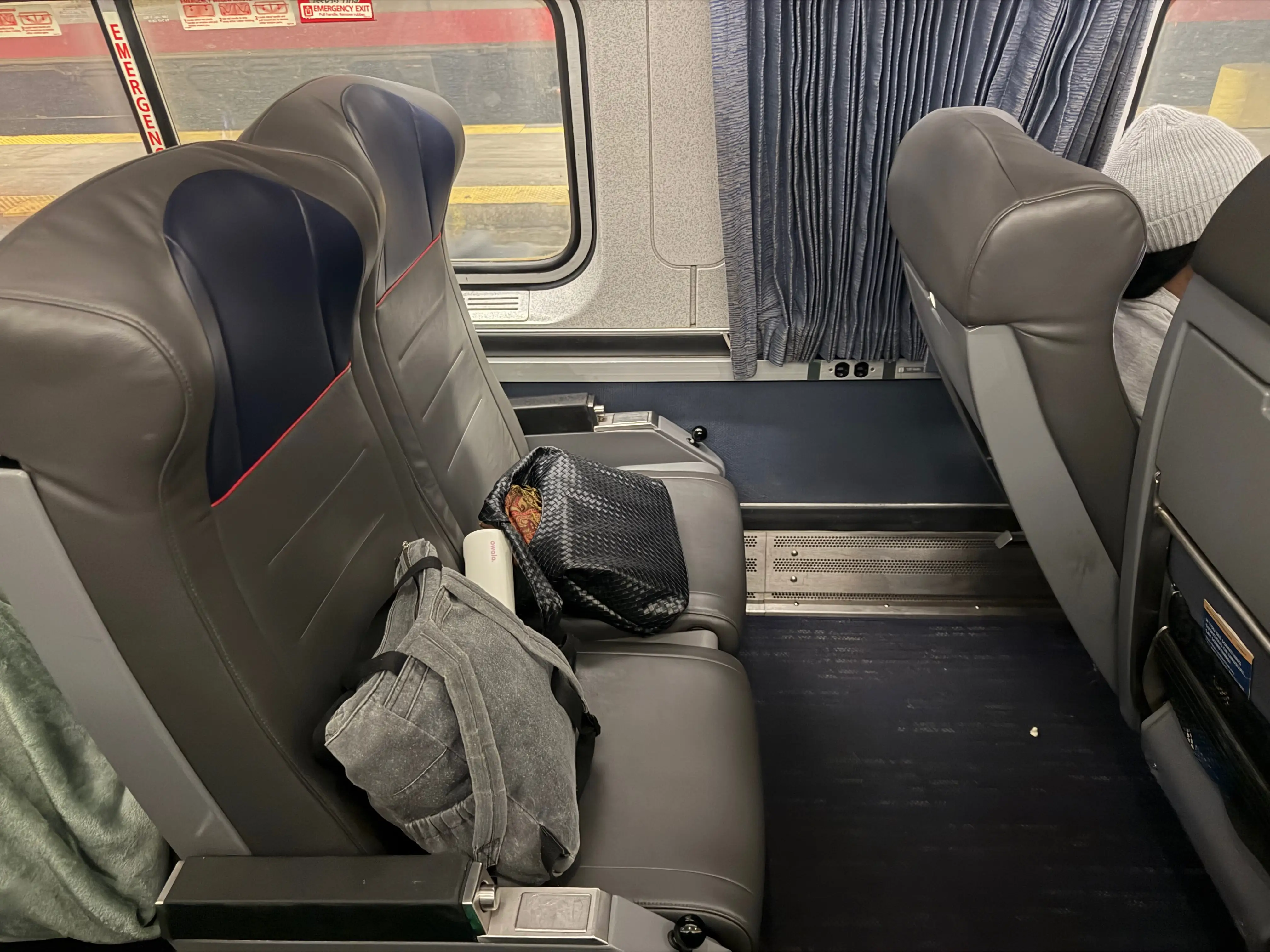 Legroom on Amtrak coach class