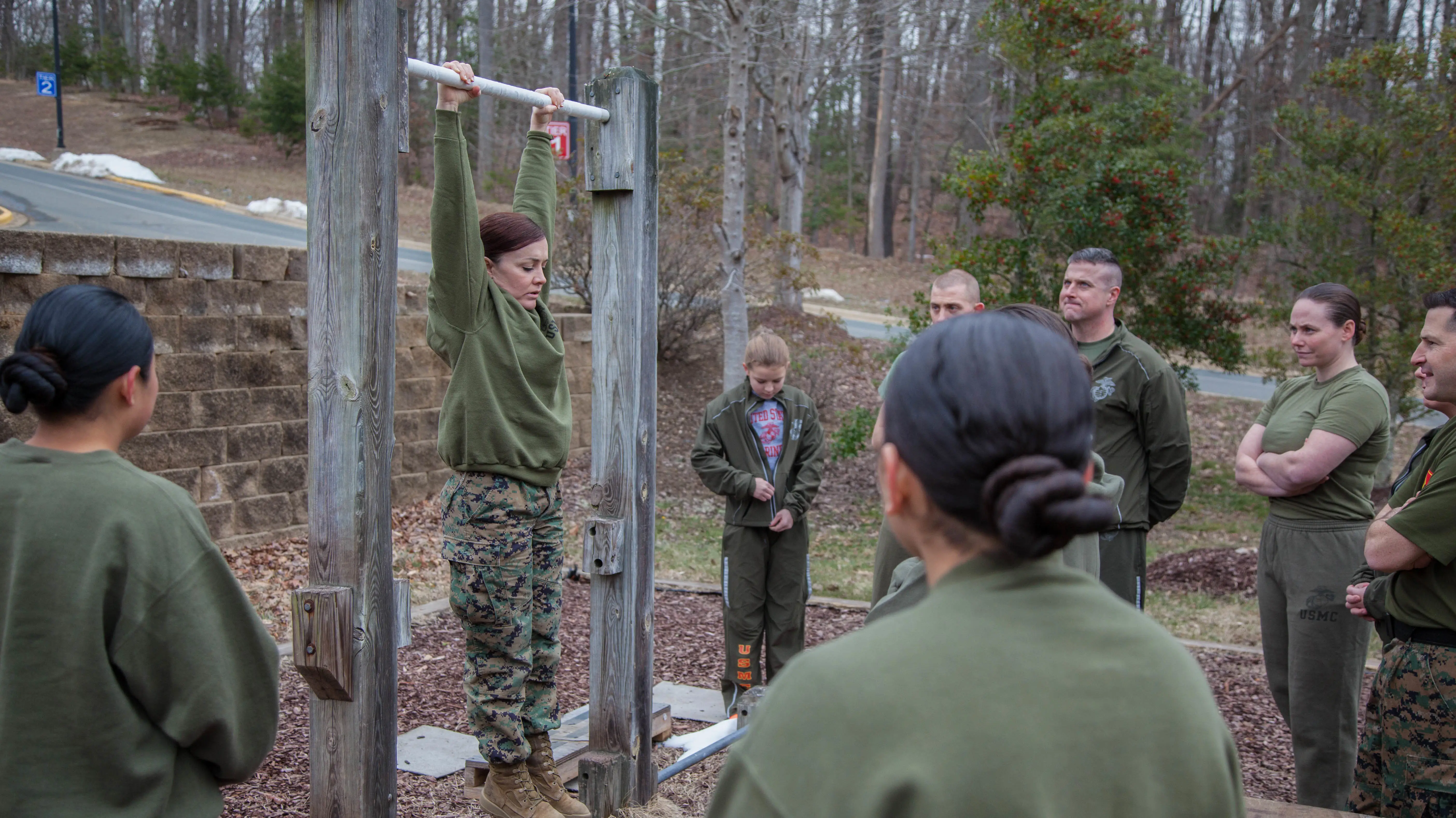 Posey has led pull-up workshops for more than a decade, including this training at Quantico, Virginia, Feb. 19, 2016.