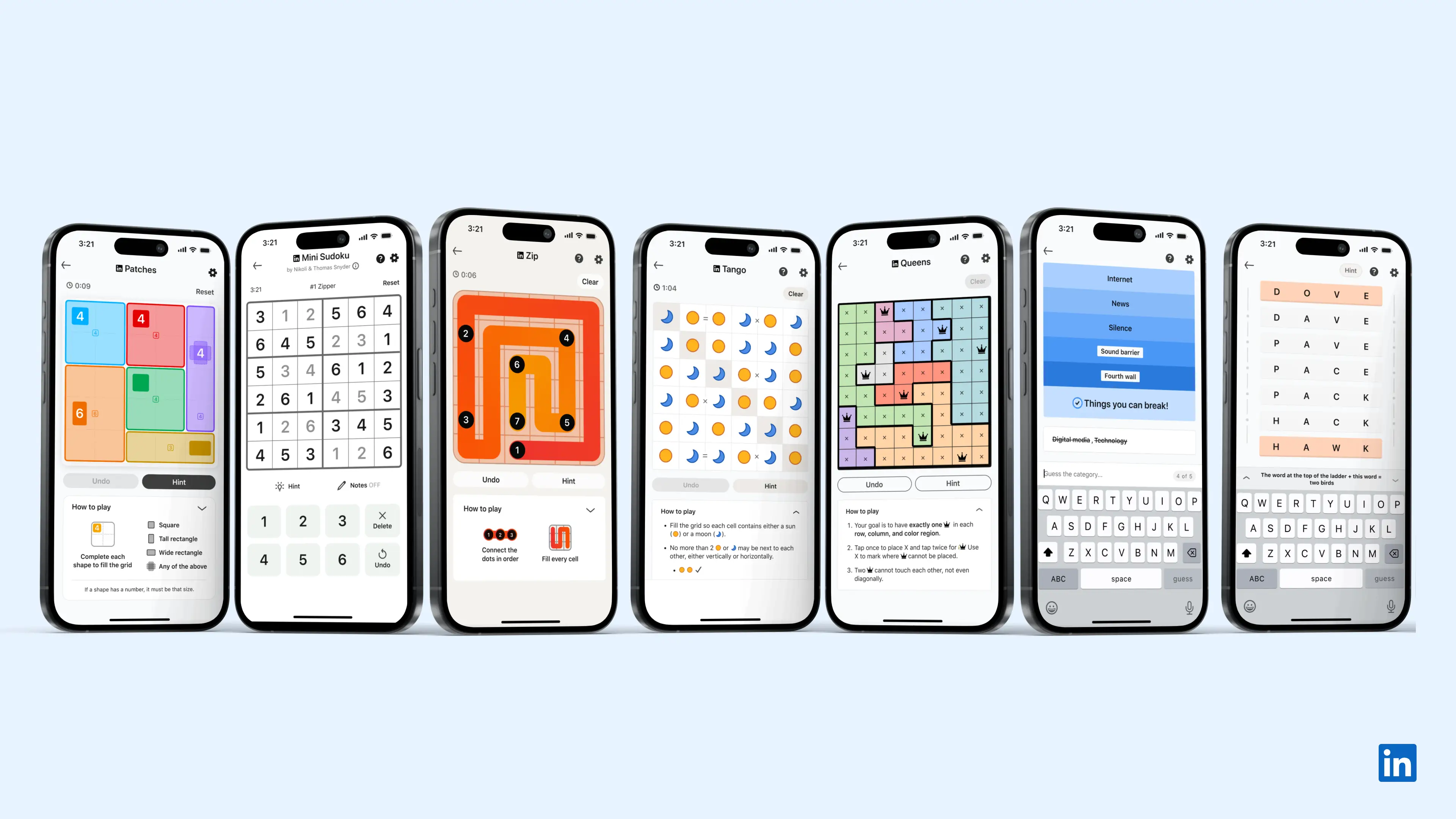 LinkedIn's puzzle games