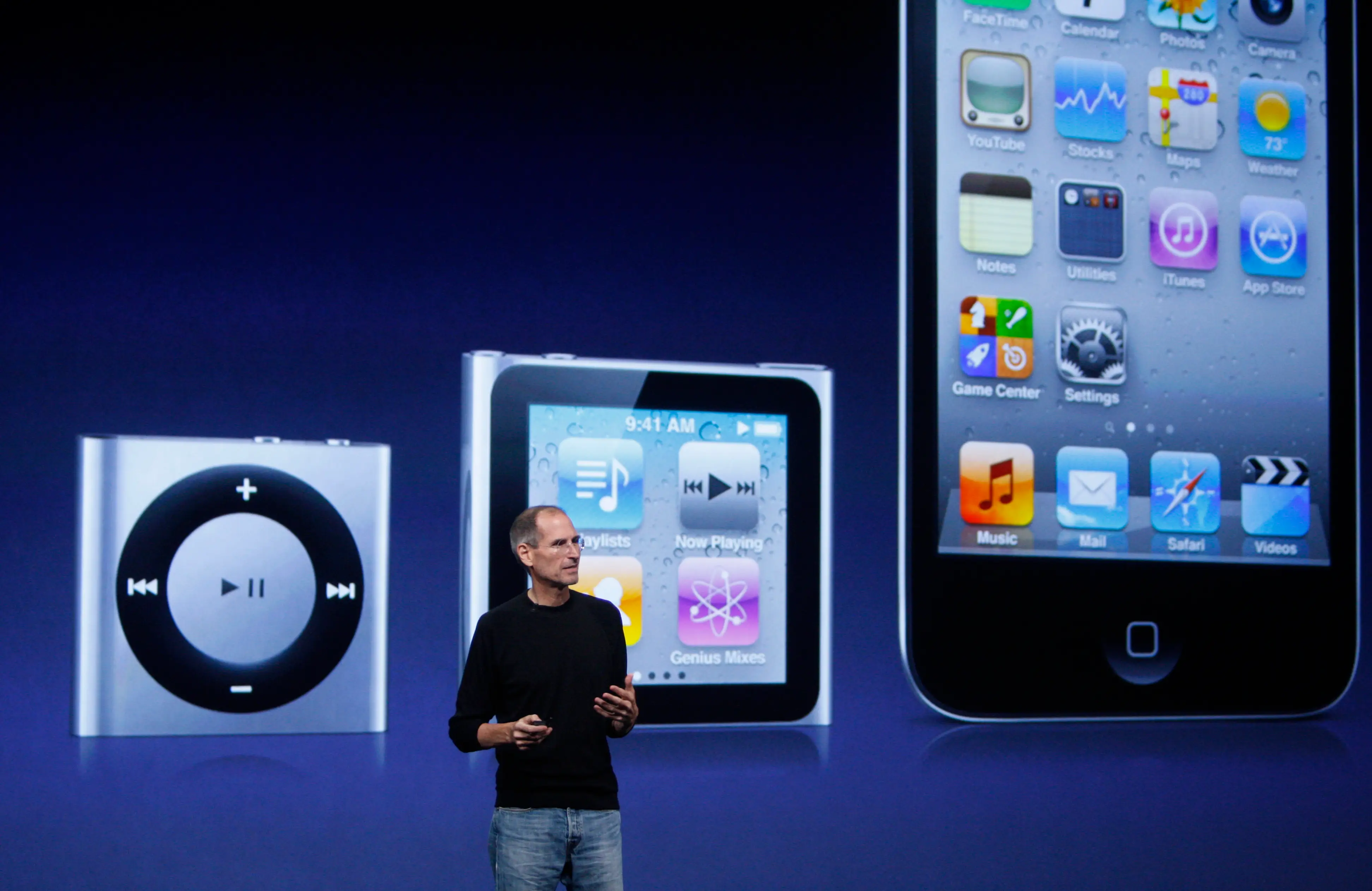 Steve Jobs introducing new iPod