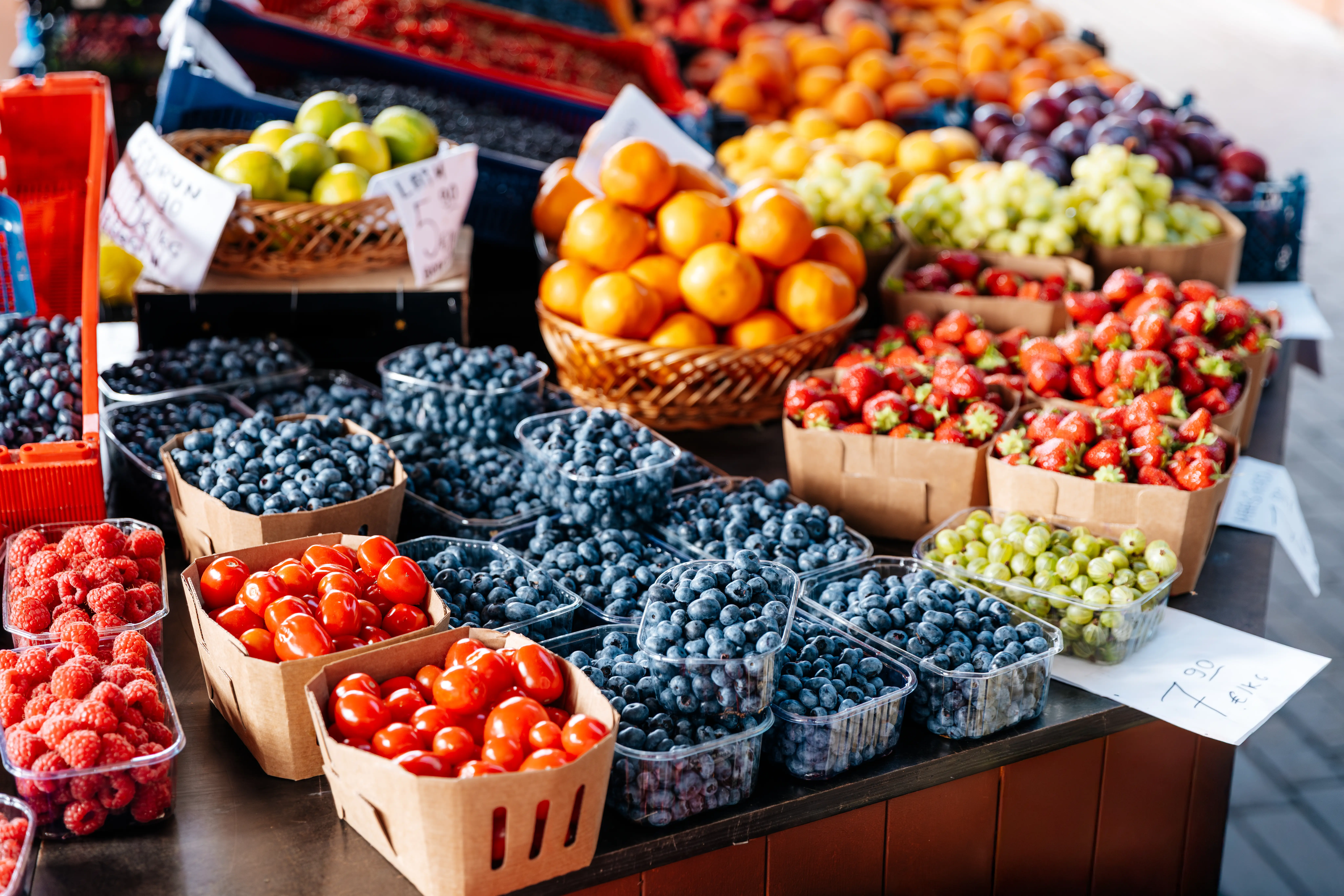 A fresh fruit stall.