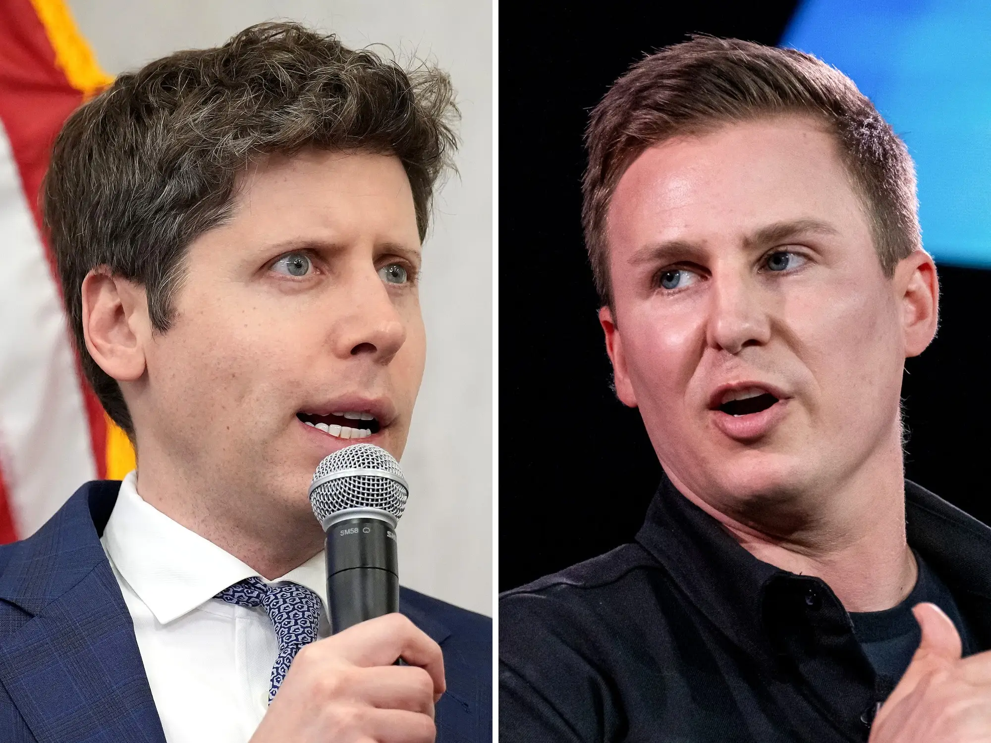 OpenAI CEO Sam Altman and Figure CEO Brett Adcock are pictured.