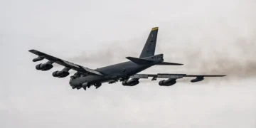 The US military says its 70-year-old B-52 bombers are now flying overland missions as air superiority expands