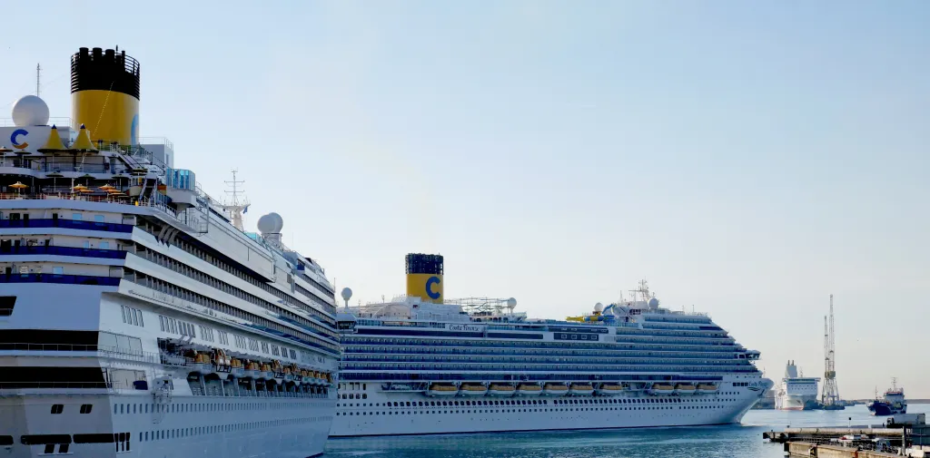 The ship features Italian-themed décor and dining — such as the Terrazza staterooms and Amari cocktail bar — and familiar favorites such as Guy's Burger Joint.