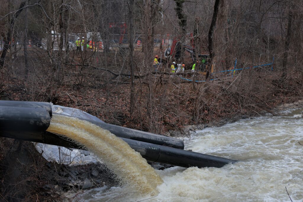 High bacteria levels found in nearby stream after Potomac sewage spill