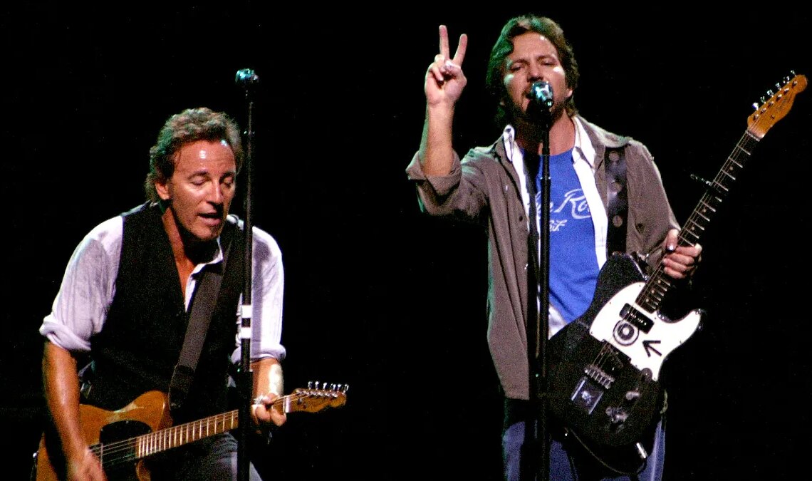 The ‘Terrifying’ Experience Eddie Vedder Had With Bruce Springsteen: ‘Don’t Let the Shark Know You’re Scared’