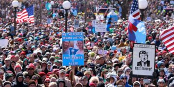 No Kings Protesters Take to Streets in Towns and Cities Across the U.S.