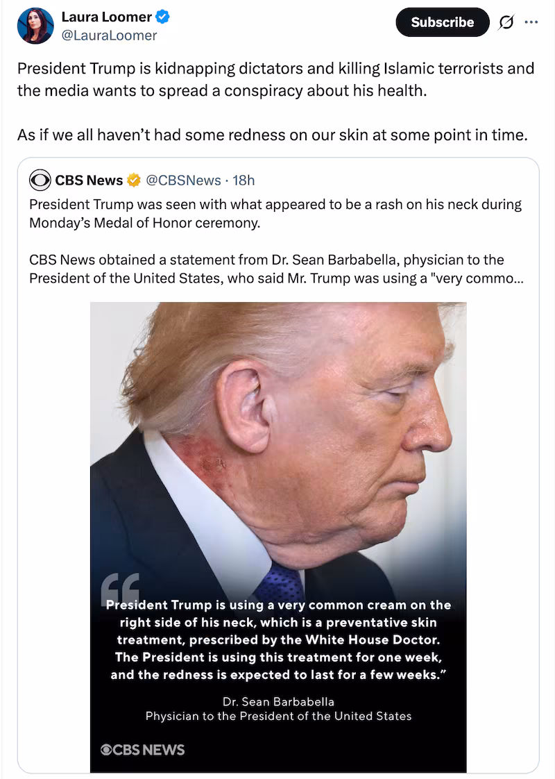 Loomer leapt to Trump's defense on X.