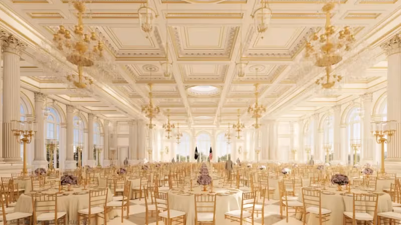 The inside of the tacky gilded pavilion was not spared, being described as "gaudy."