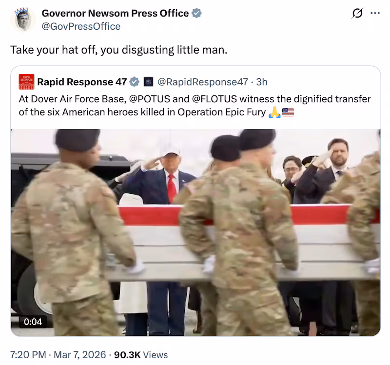 Newsom called Trump a 