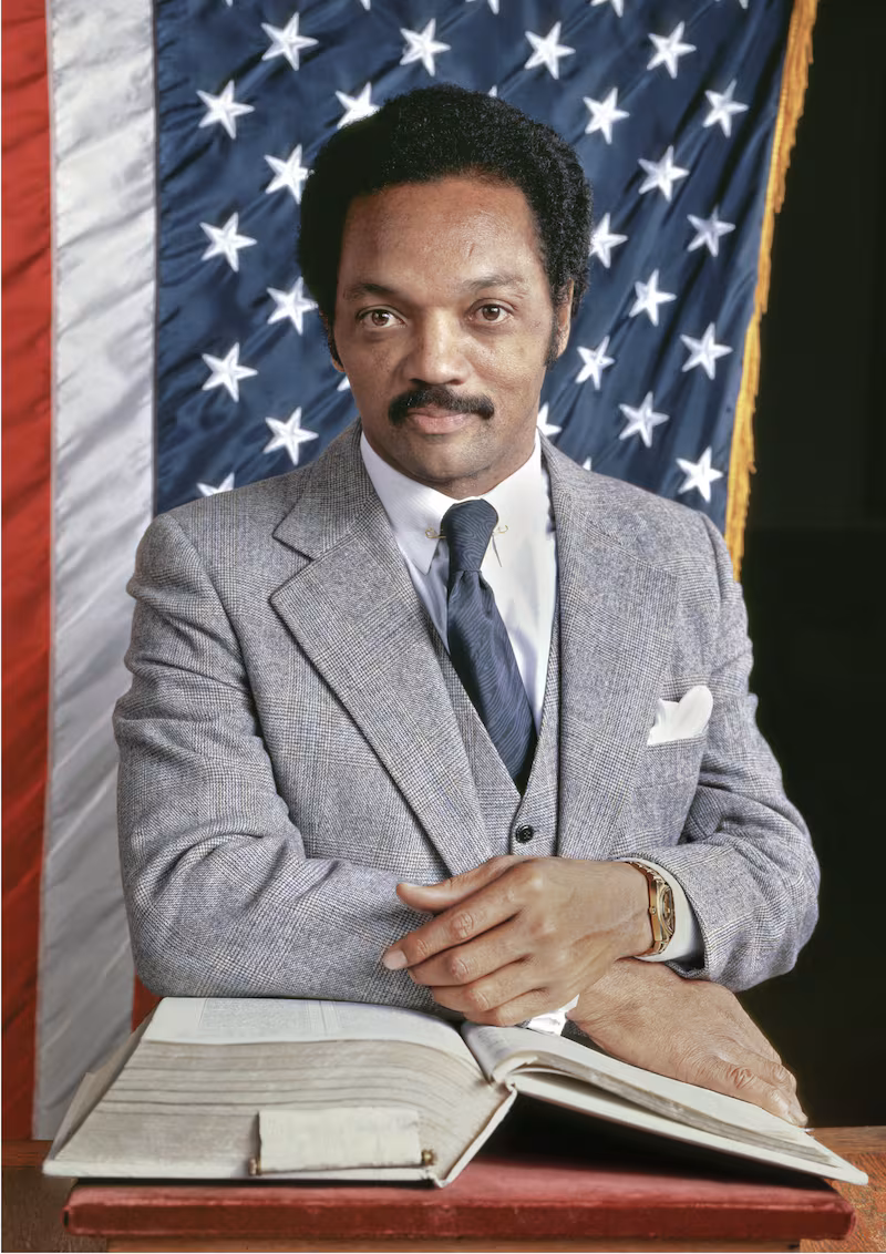 Presidential candidate Rev. Jesse Jackson poses for a portrait in 1984 in Tallahassee, Florida.