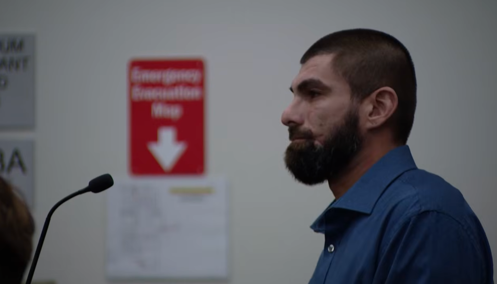 Juan Manuel Delgado appears in court after his arrest on second-degree murder in the killing of his girlfriend, Krista Joy Hunt.