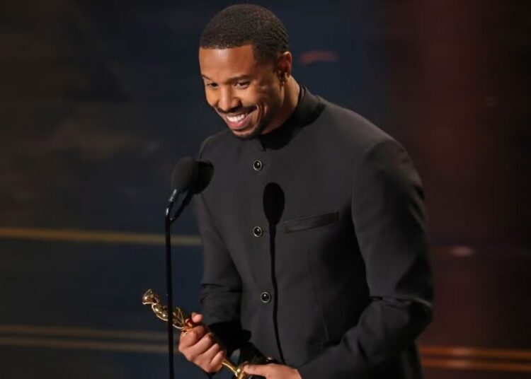 Michael B. Jordan Thanks ‘Giants’ Denzel Washington, Halle Berry in Best Actor Oscars Speech