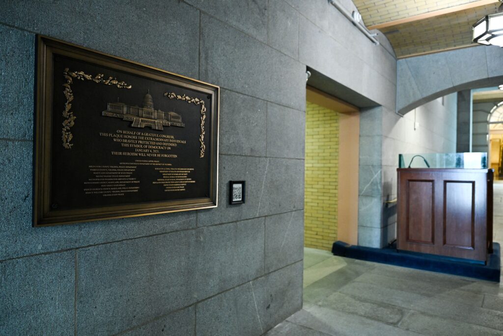Police say Jan. 6 plaque is unlawfully hidden from public at U.S. Capitol