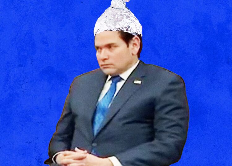 Little Marco Goes Full Tin Foil Hat Over Reason for Iran War