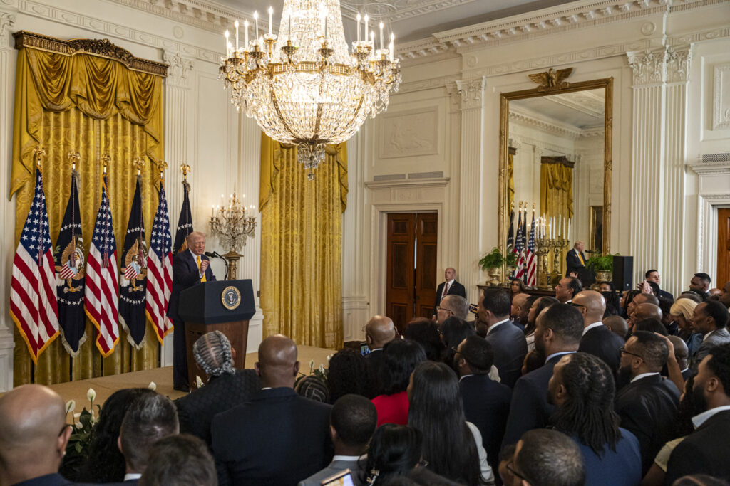 In Black History Month, Trump casts racial progress as largely settled